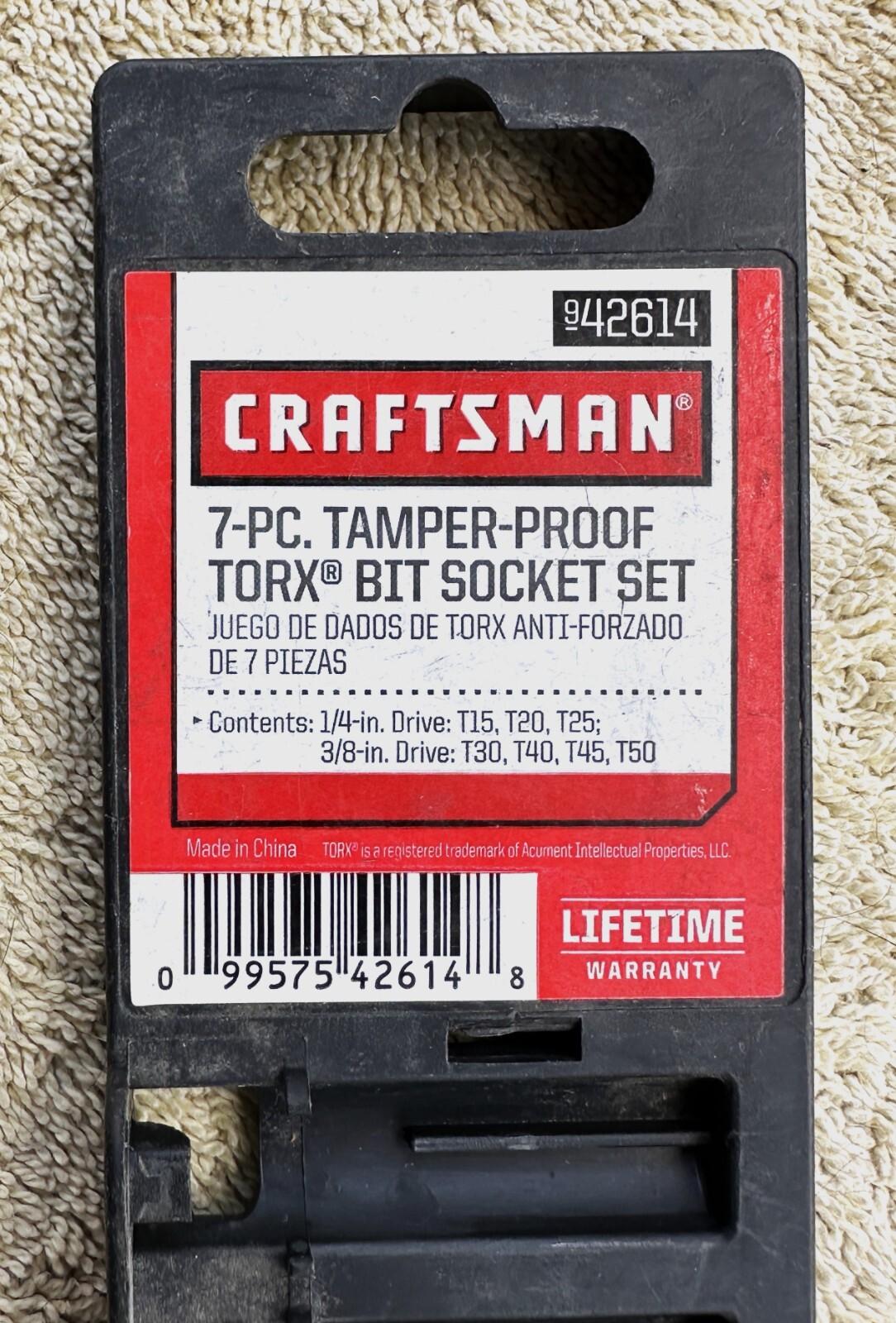 CRAFTSMAN TAMPER PROOF TROX BIT SET AS PICTURED AND DESCRIBED NO. 9-42614-INCOMP