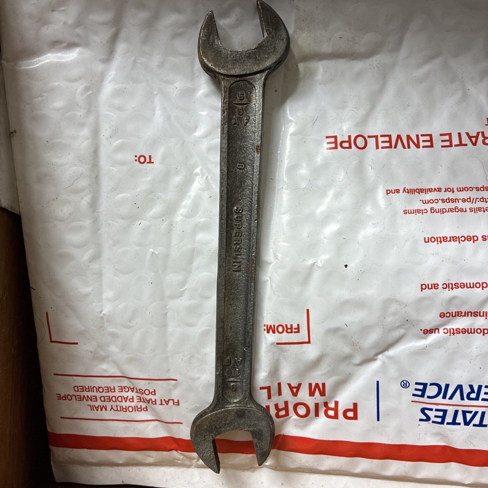 Vintage Superslim 5/8AF & 9/16AF Open Ended Spanner Made In England (B)