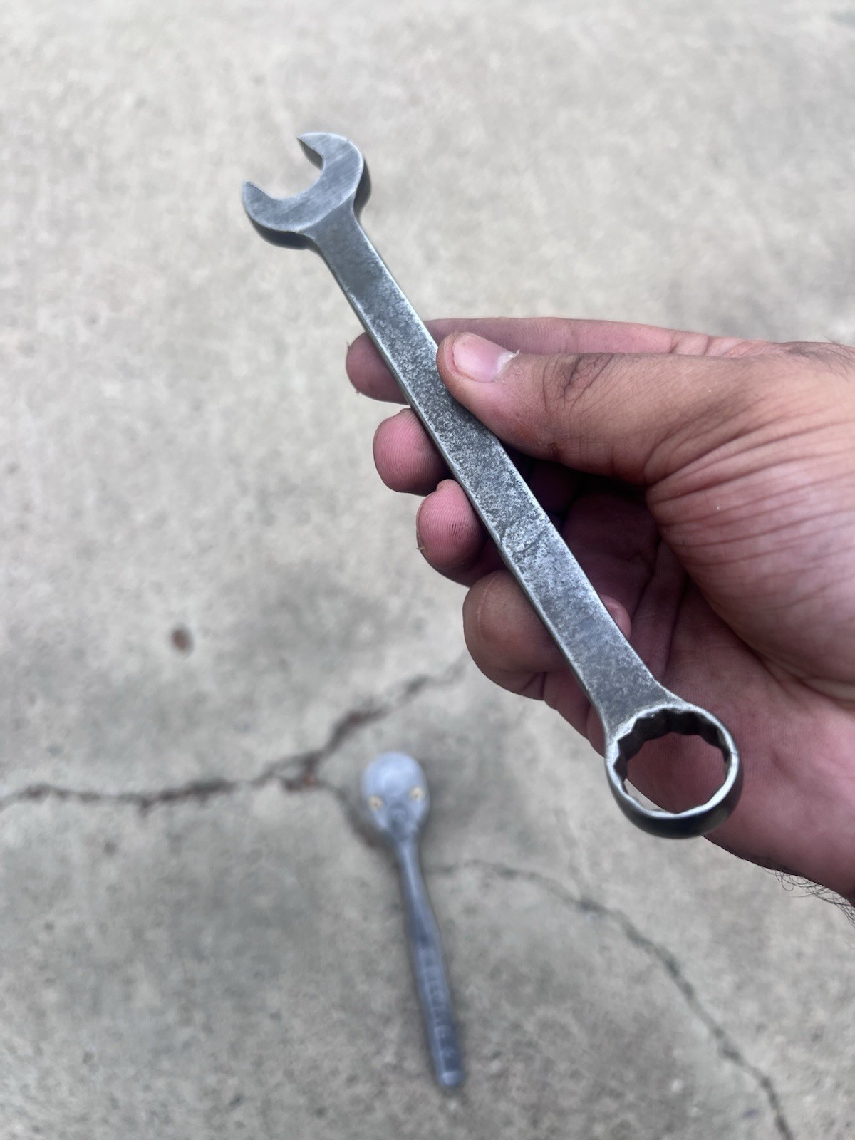 Vintage Plomb PLVMB 5249 3/8 Ratchet w/ Brass Screws & 1218 Open Ended Wrench