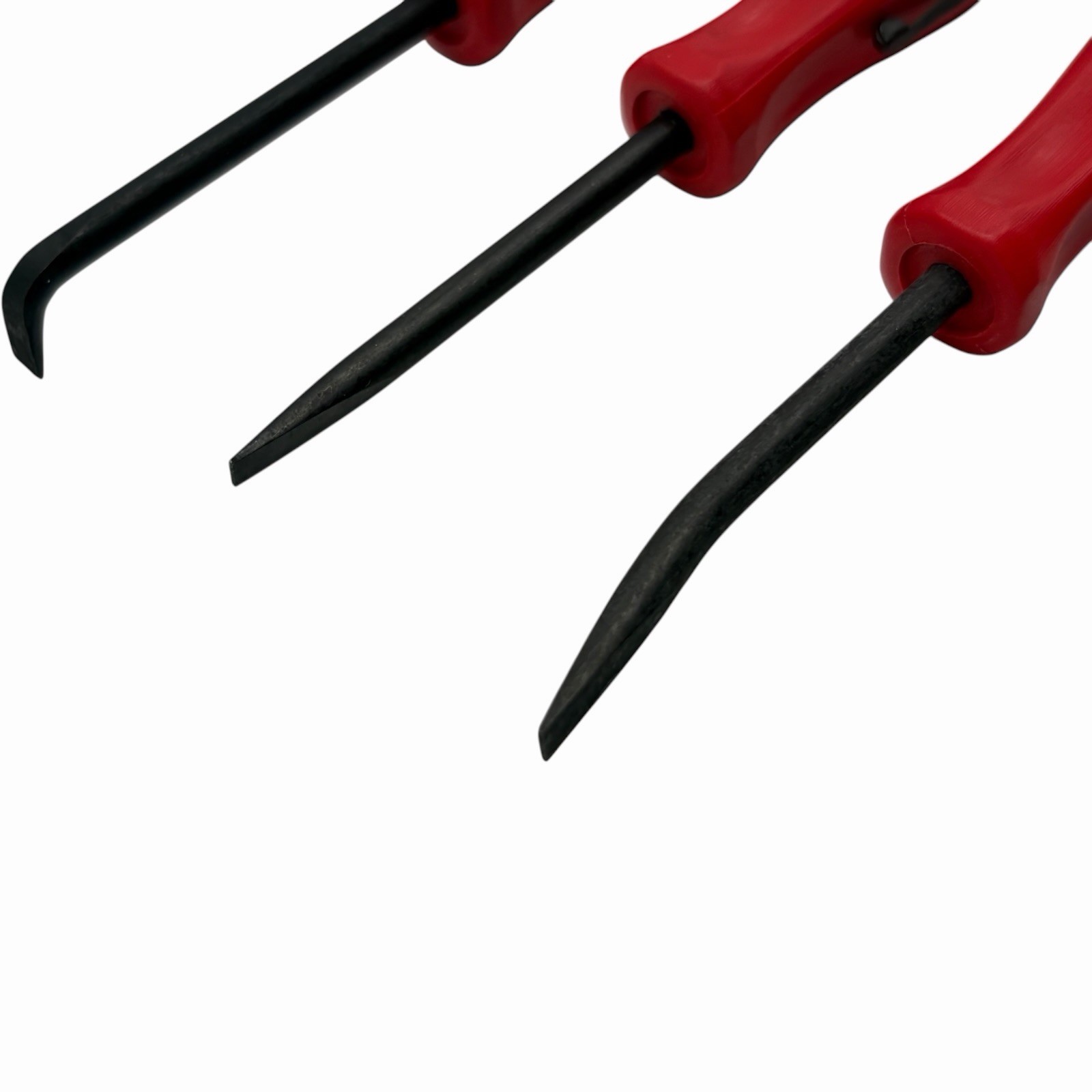 Snap On Tools Mini Magnetic Pocket Pry Bar Set 3 piece Red 5 inch Bent 90