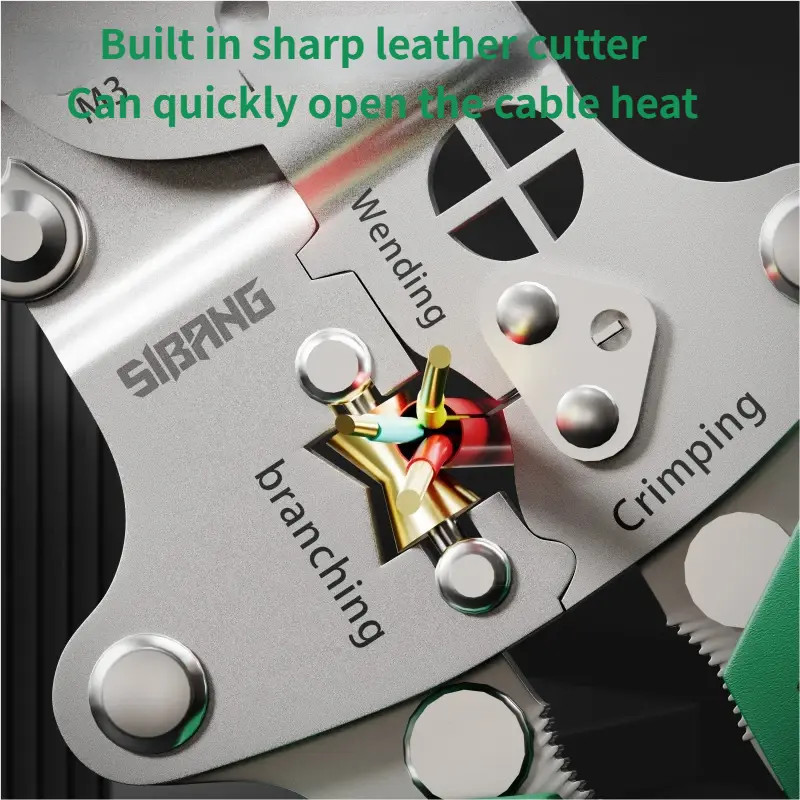 16-in-1 Rechargeable Wire Stripper Pliers Voltage Tester 12-250V Green