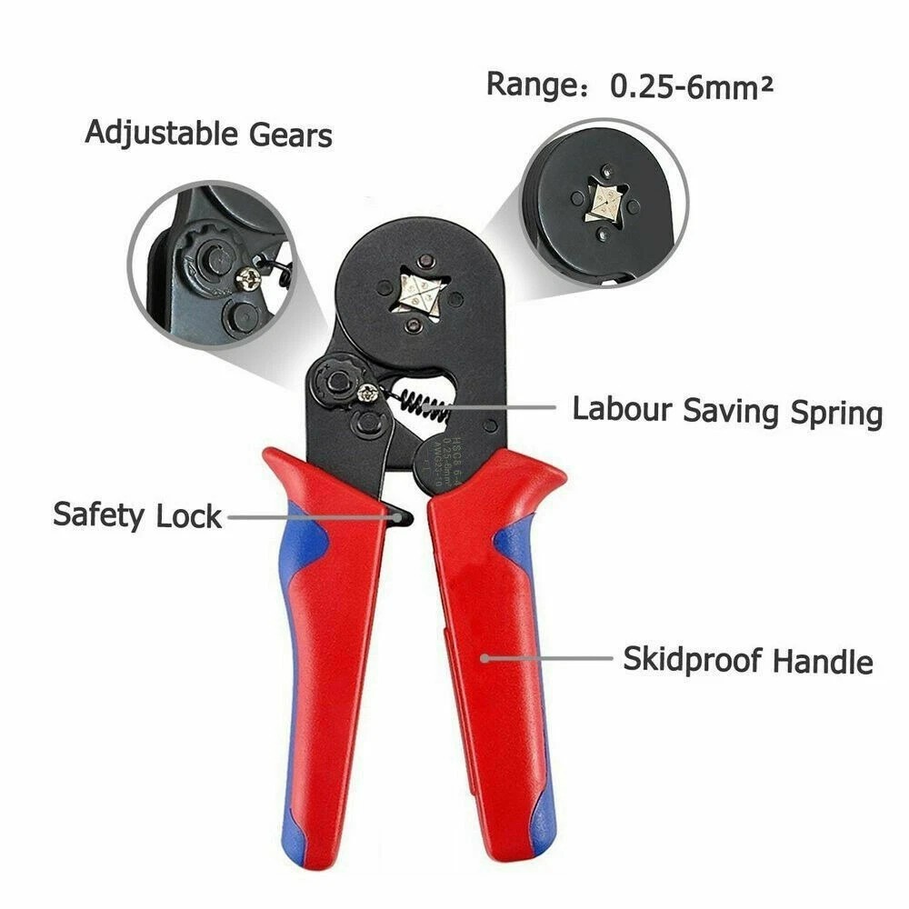 Ferrule Crimping Tool Kit Self-adjustable 1200pc Terminal Wire Crimper Pliers