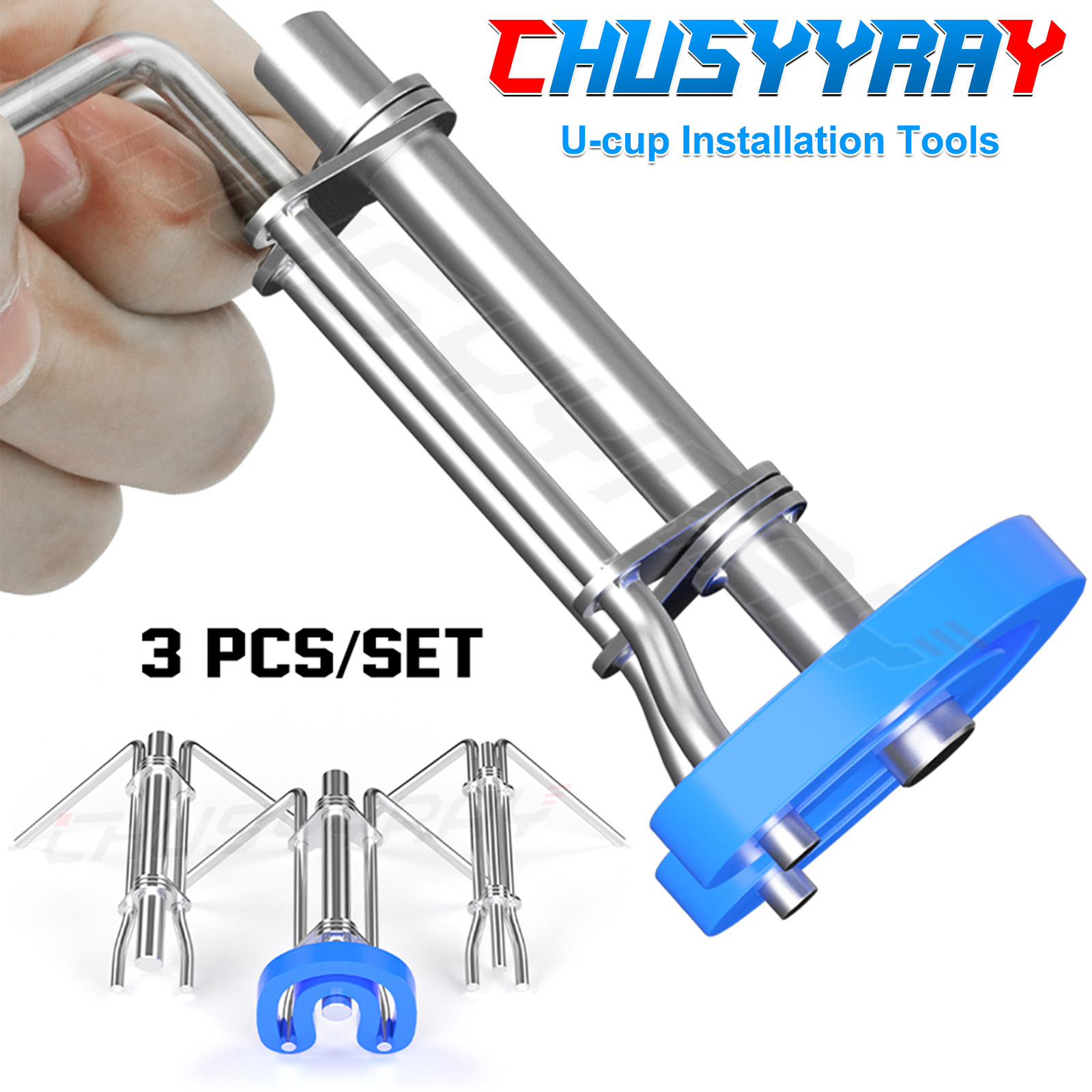 3Pcs Hydraulic Cylinder Piston Rod Seal U-Shaped Cup Installation Tool Kit SML