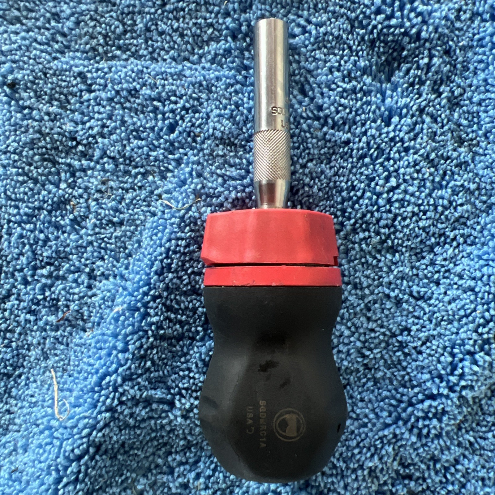 Snap-on Stubby Ratcheting Screwdriver SSDMR1A *Black / red HARD HANDLE