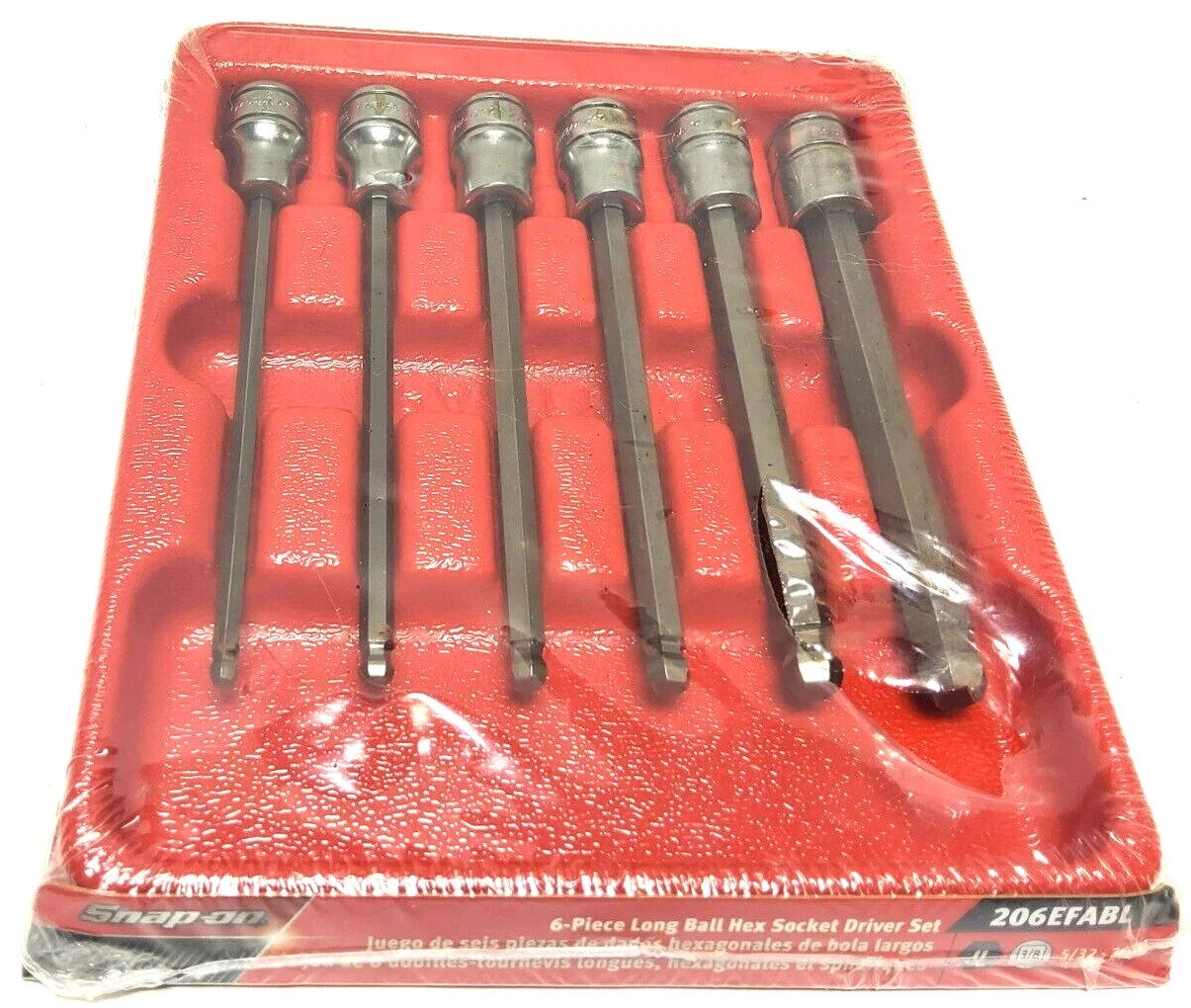 Snap-on 3/8″ drive SAE Ball End Hex Socket Driver LONG Shank 206EFABL New USA