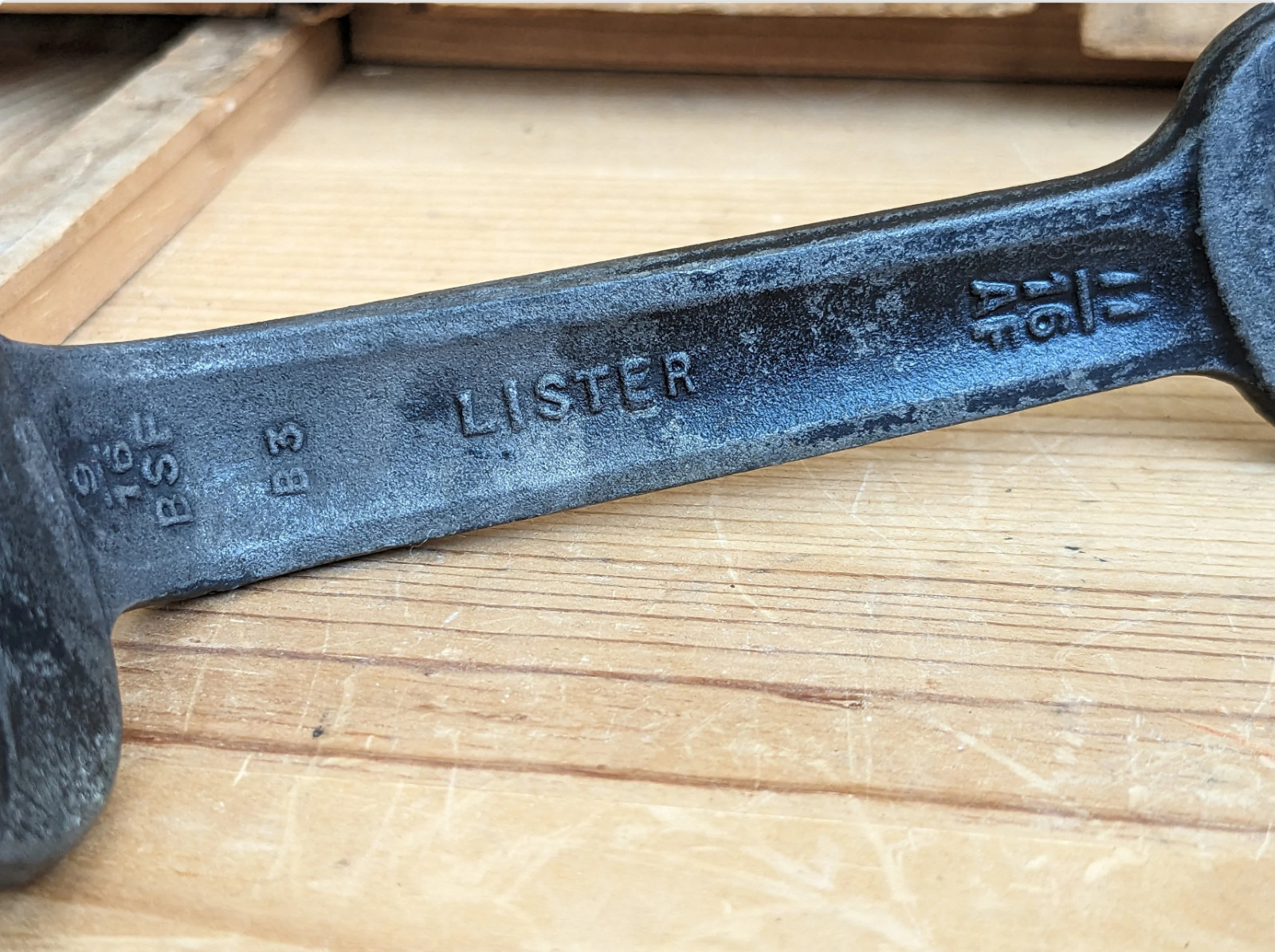 LISTER England B3 Open Ended Offset Bent End Crowfoot Wrench 9/16 BSF 11/16 AF