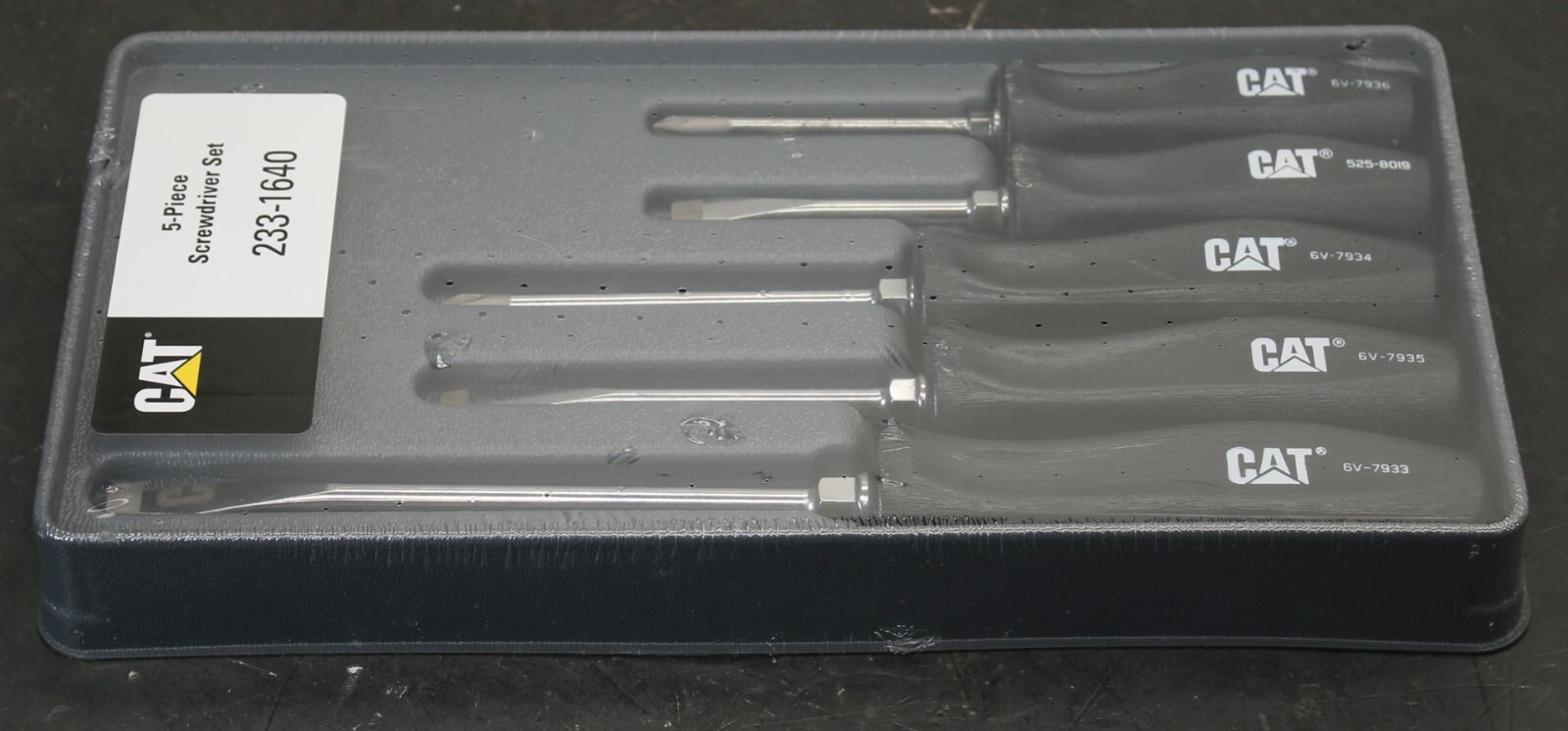 CAT Caterpillar 233-1640 5pc Screwdriver Set Hard Plastic Old Style Handle