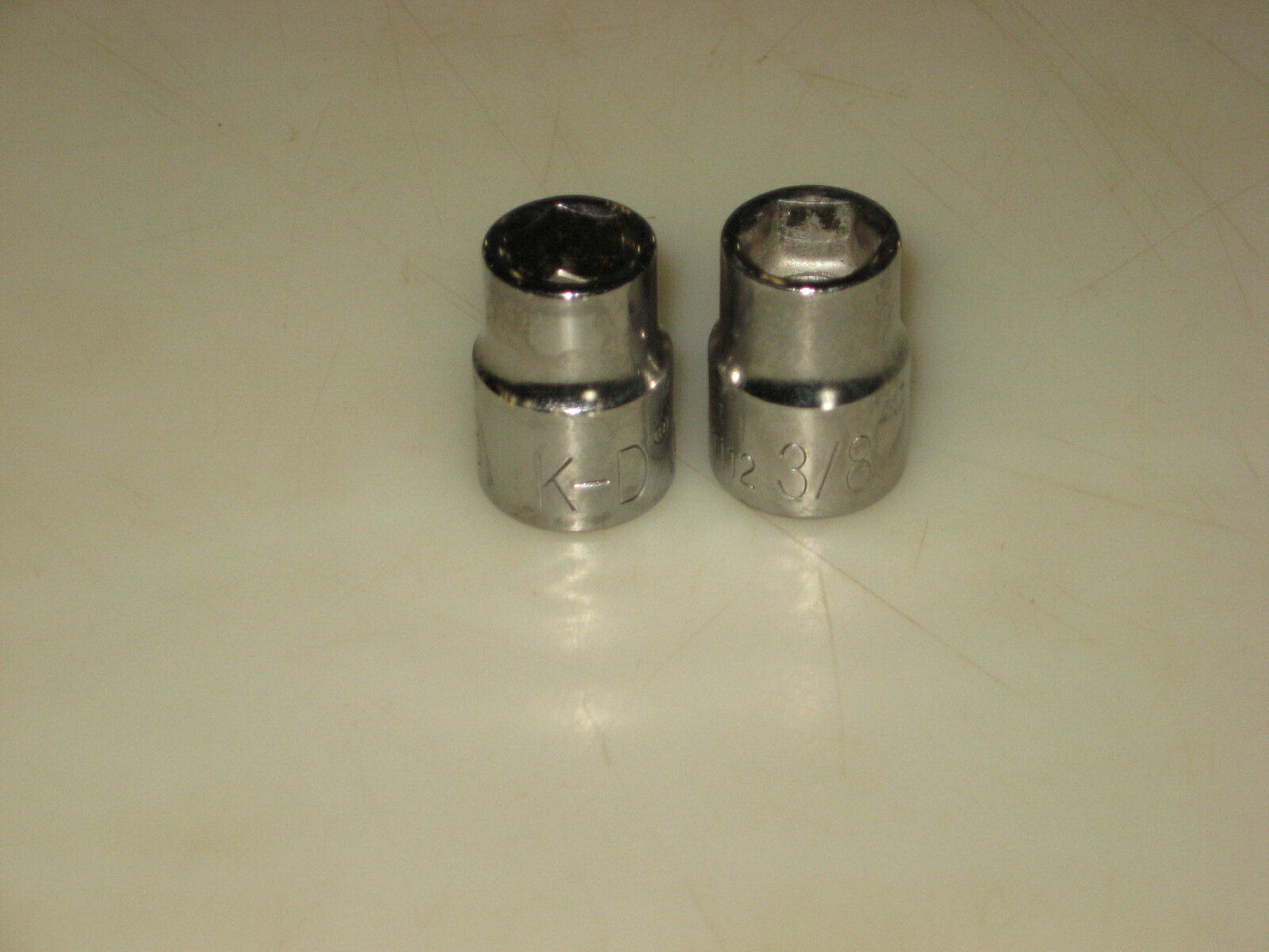 TWO (2) NEW 3/8″-dr 3/8″ STD. SOCKETS, 6-pt, POLISHED CHROME, KD # 521112