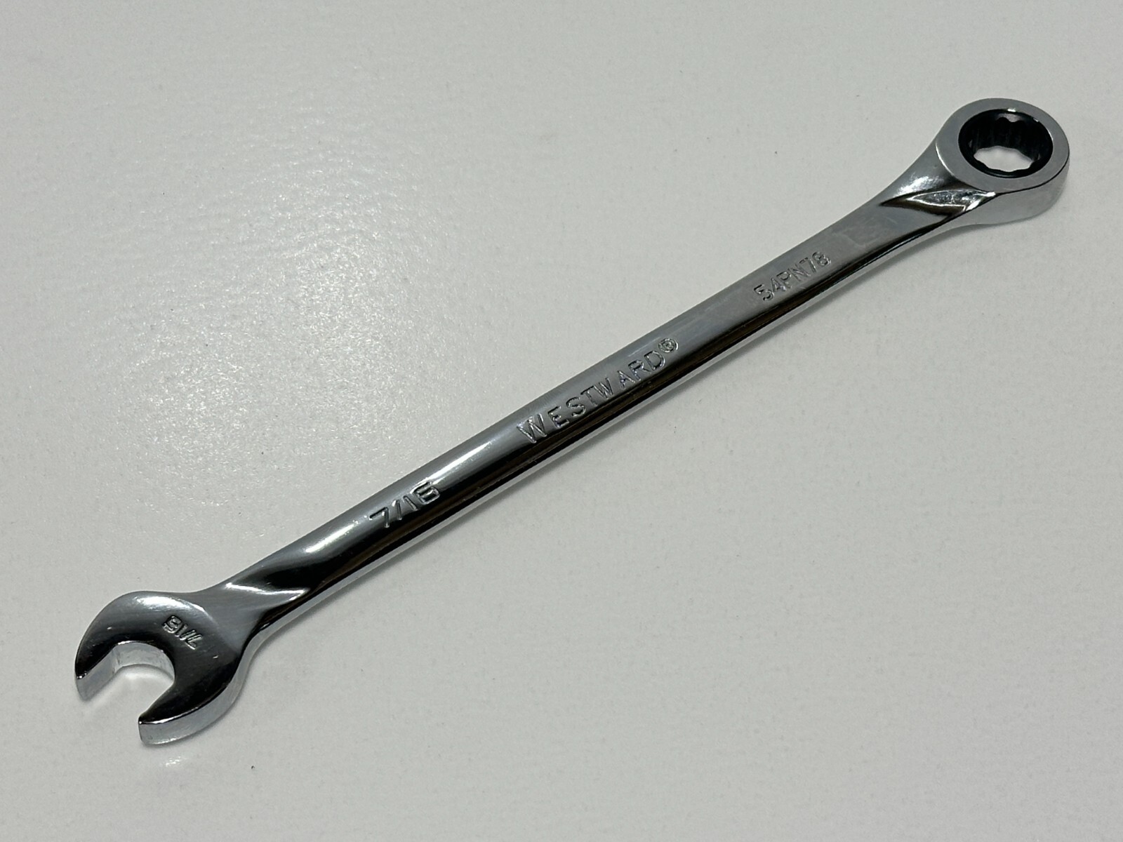 Westward 54PN78 SAE 7/16″ Ratcheting Full Polish Chrome Combination Wrench