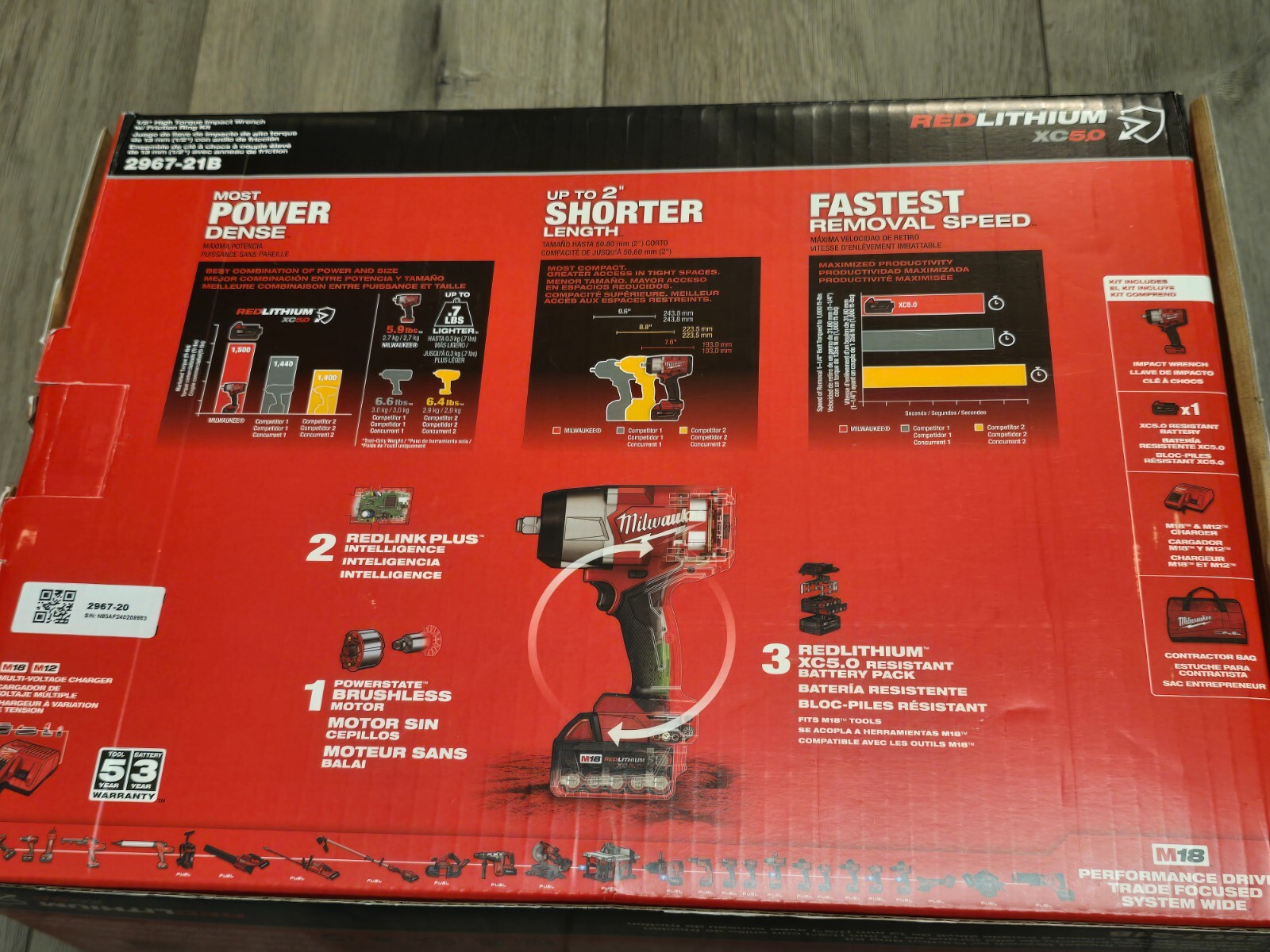 Milwaukee M18 FUEL 1/2″ High Torque 1600 ft-lb Impact Wrench 1) Bat Kit 2967-21B