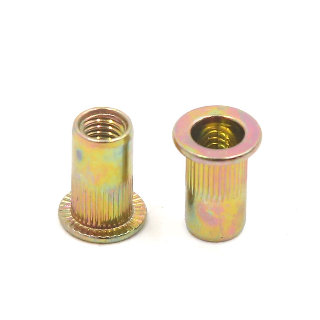 50Pcs M5 Zinc Plated Carbon Steel Car Rivet Nut Flat Head Thread Insert