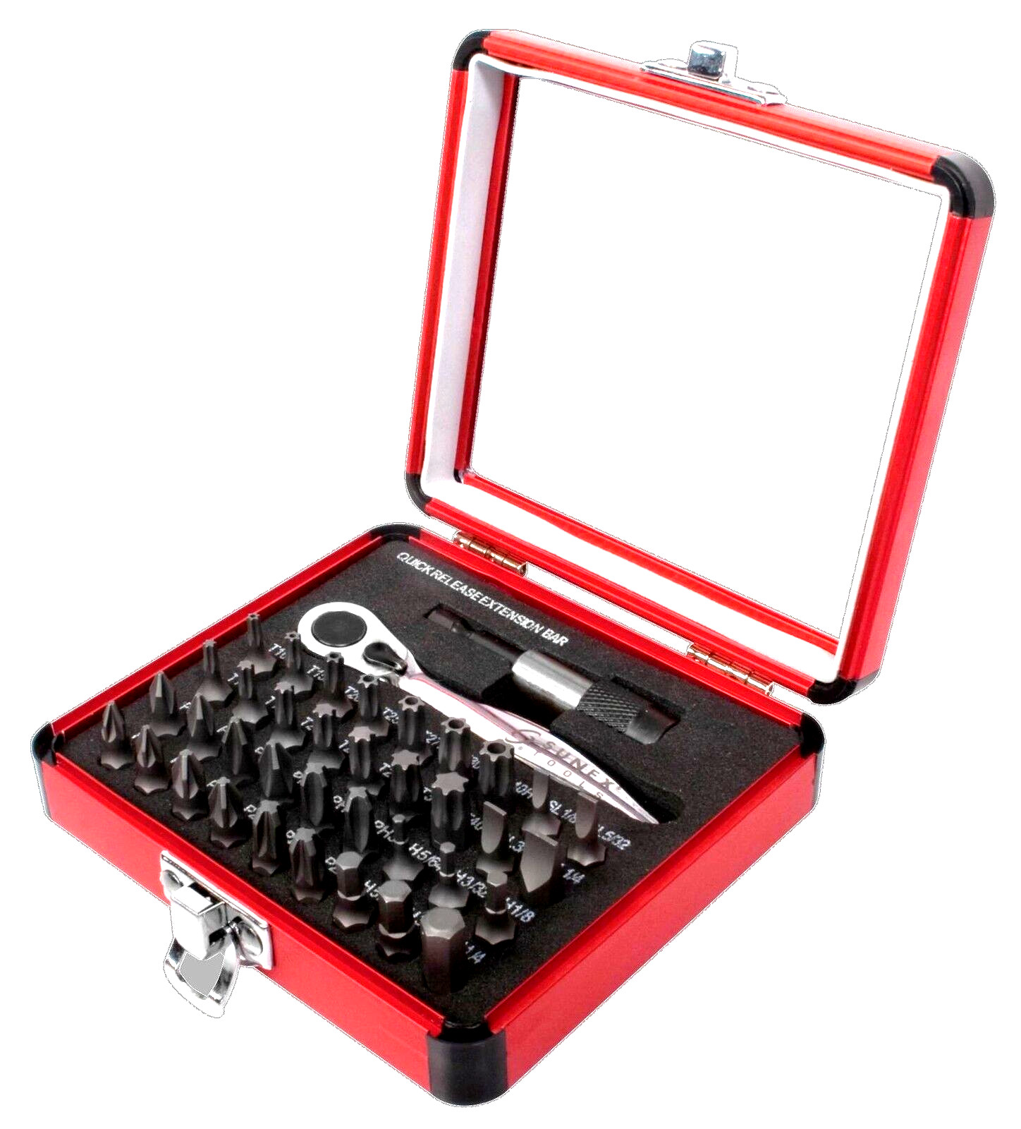 Sunex 9726 38 Piece Mini Ratchet and Bit Set with Aluminum Case, New