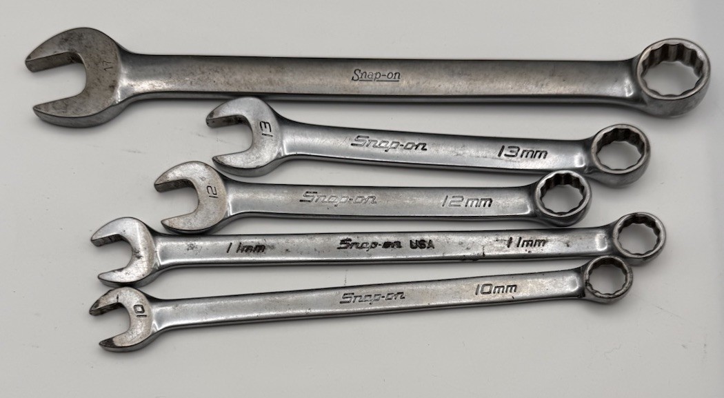 5 Snap-On Metric Combination Wrenches Lot (10-17mm) OEXM TOOL MECHANICS