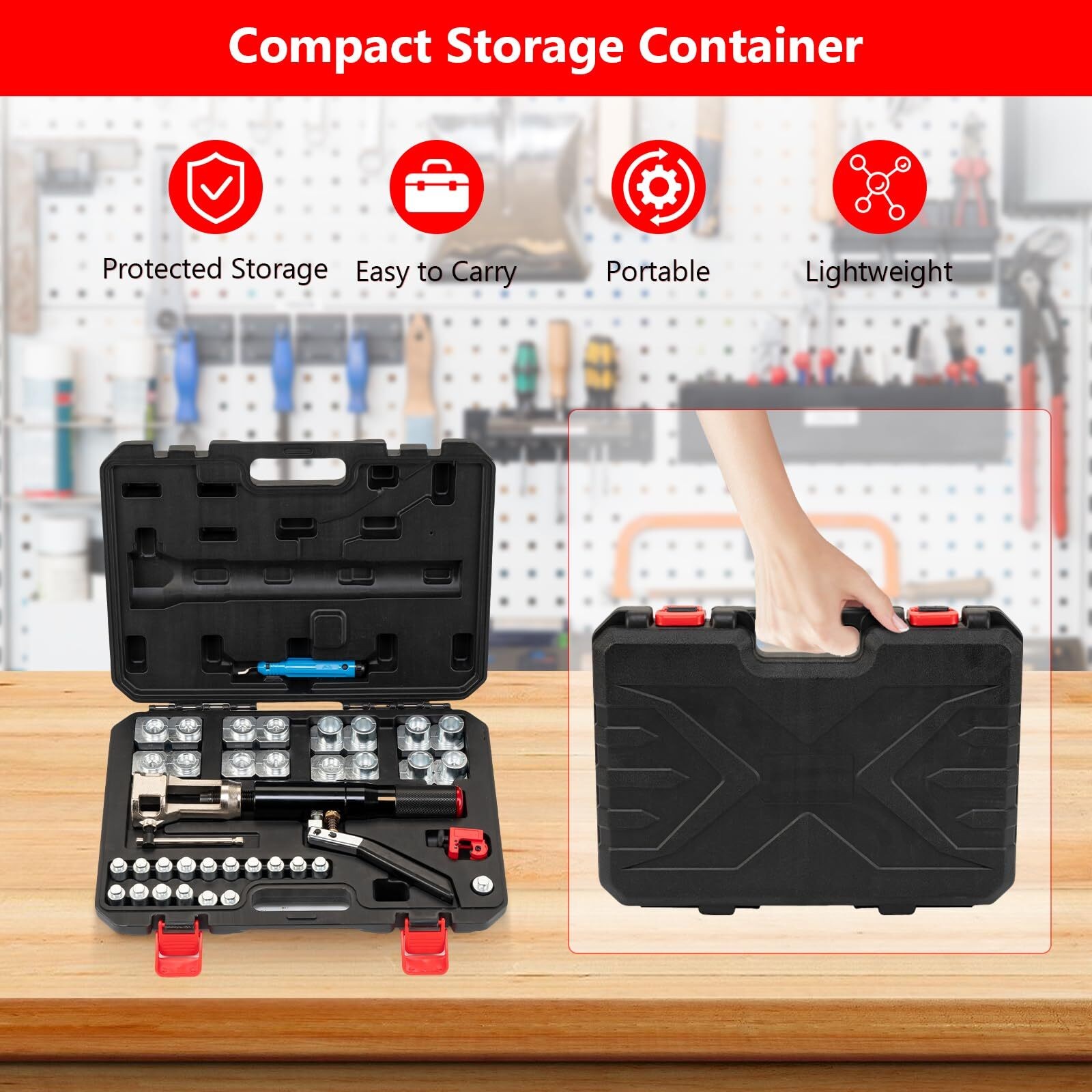 Hydraulic Flaring Tool Kits 45° Double Flaring Tools, 33PCS Flaring Dies USA