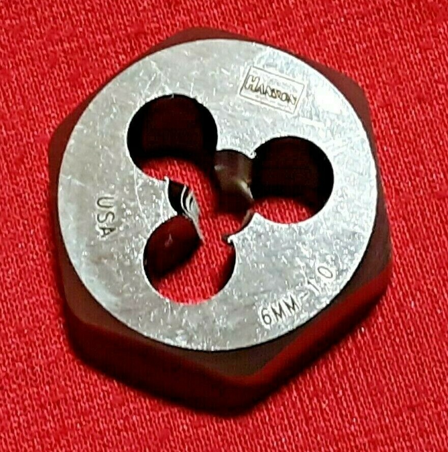 6627 M6 X 1.0 Metric 1″ Hex Die Irwin Hanson 9727 6MM Carbon Steel