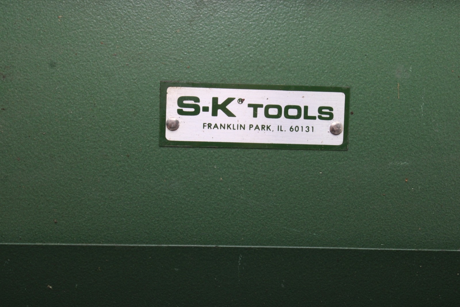 S-K TOOLS 18”x6”x 2.5″ 1/2″ Drive Green Metal Socket/Ratchet Box USA