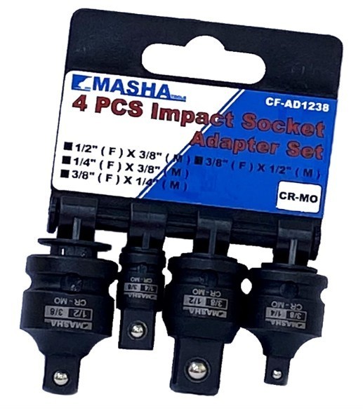 Masha Tools-Impact Socket Adapter and Reducer Set / 4 Piece Set – See Pictures..