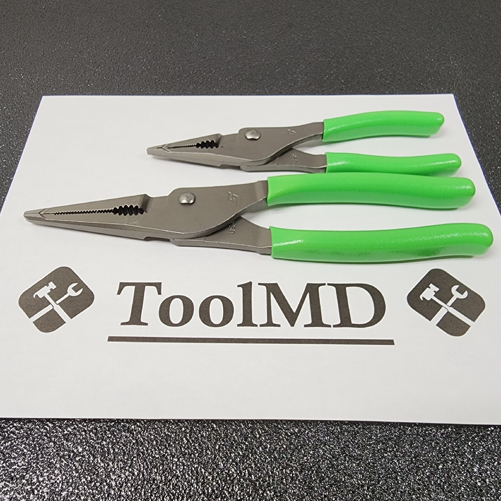 Snap-on Tools NEW 2pc GREEN 7″ & 9″ Long Nose Slip Joint Pliers LN46ACF LN47ACF