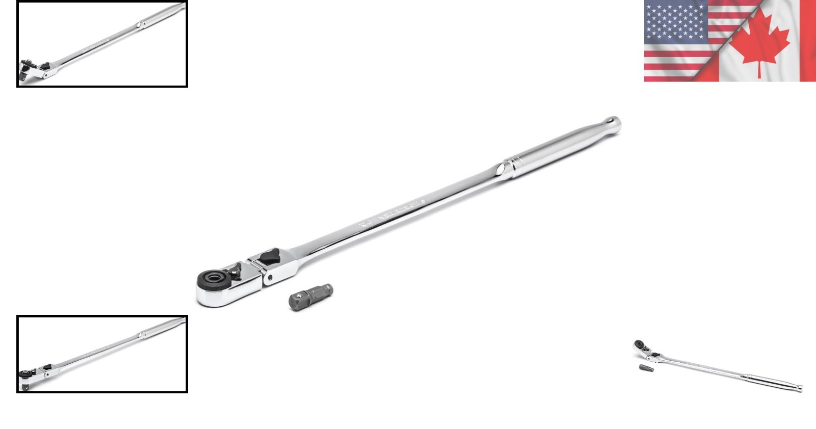 1/4″ Drive 72-Tooth Flex Head Ratchet with Quick Release – 12″ Long