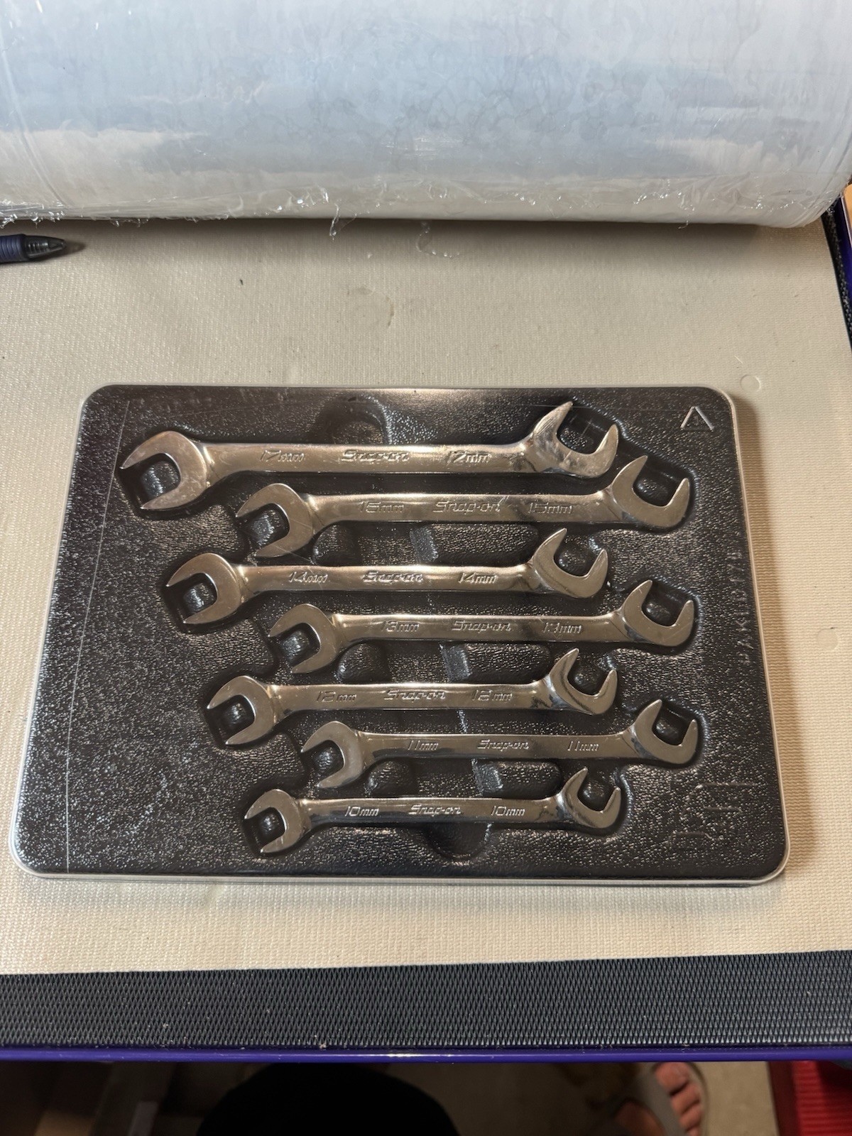 Snap-on VSM 10-15 & 17mm 7-Piece Four-Way Angle Open End Wrench Set