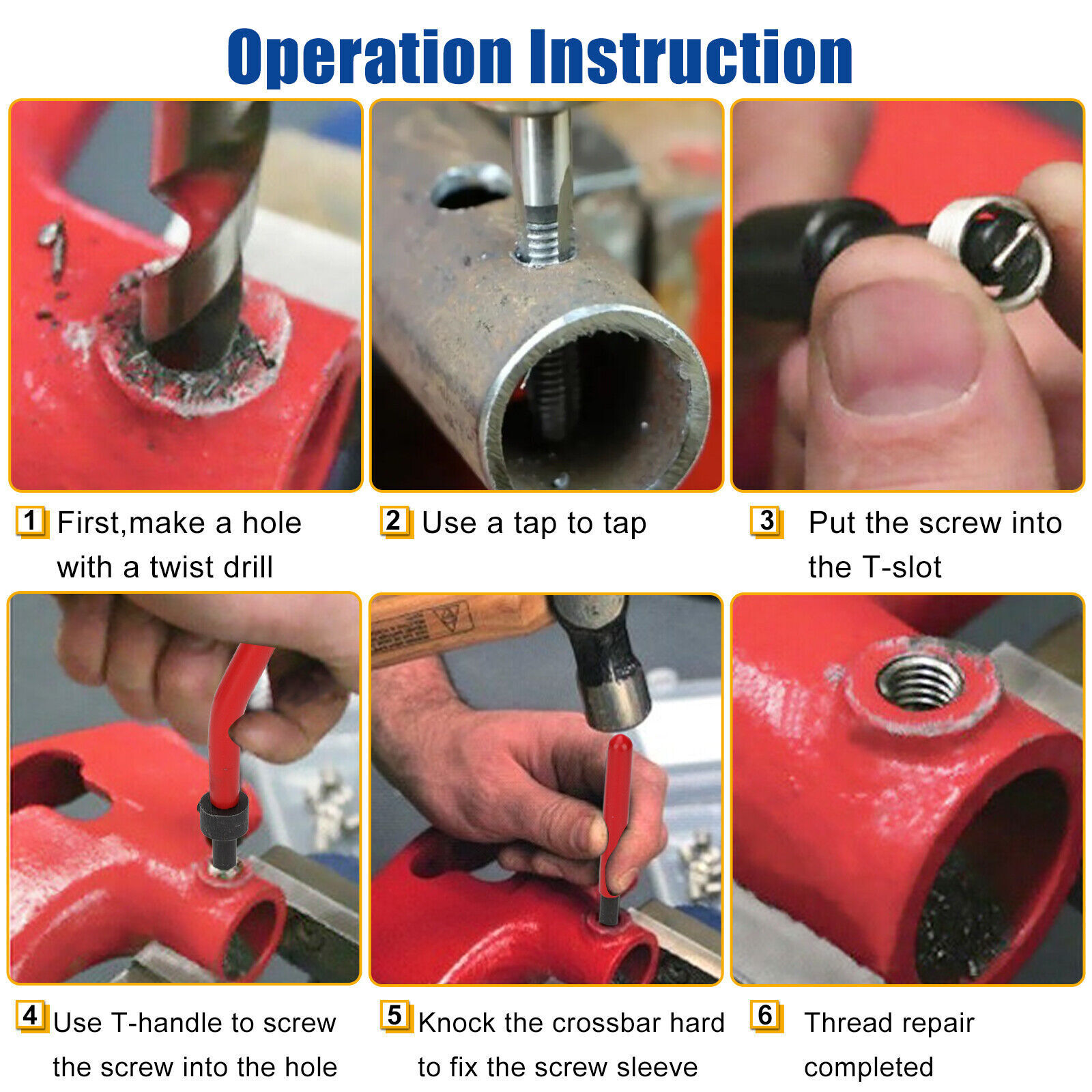 30Pcs M6 X 1.0mm Metric Thread Repair Insert Kit Helicoil Car Pro Coil Tool