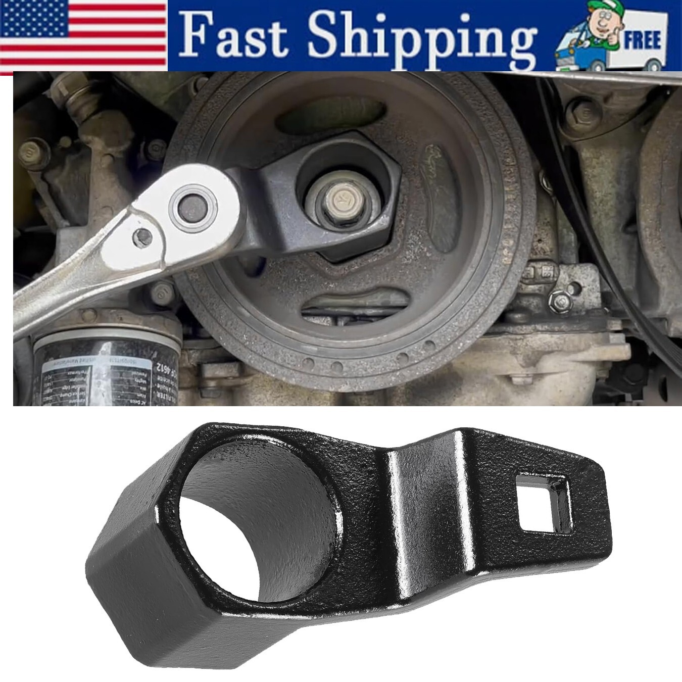 50mm Crankshaft Crank Pulley Removal Wrench Holder Tool For Honda Acura Engines