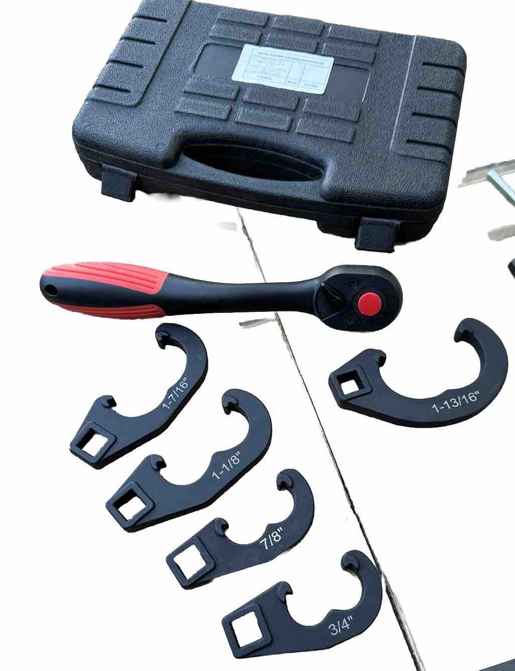 Tie Rod Pittman Arm Adjusting Wrench Tool Set With 1/2” Drive Off Set Ratchet