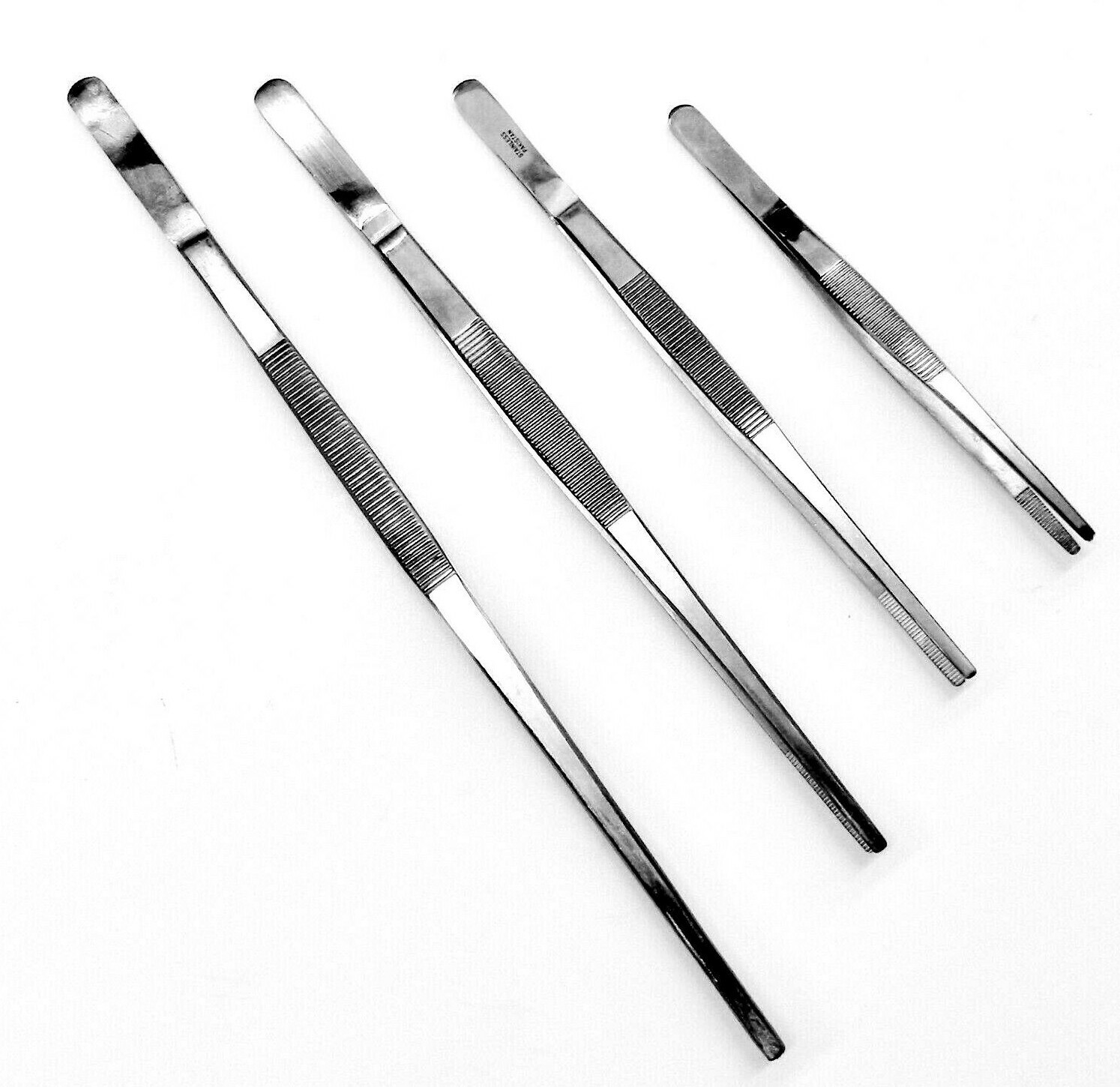 4pc General Purpose Tweezers Utility Forceps – 12″,10″,8″,6″ Stainless Blunt Tip