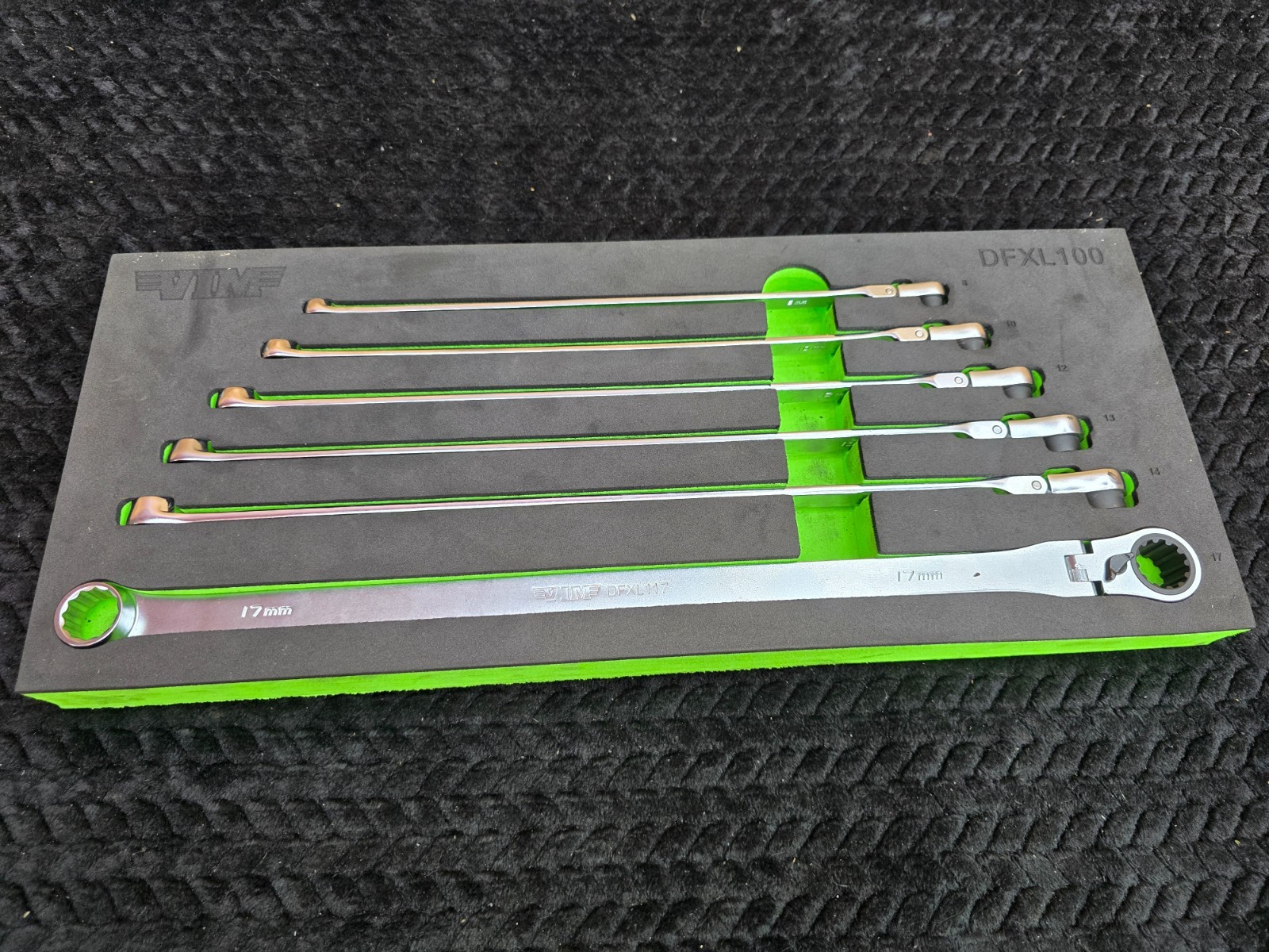 VIM Tools DFXL100 XL Deep Flex Head Ratcheting Wrench Set