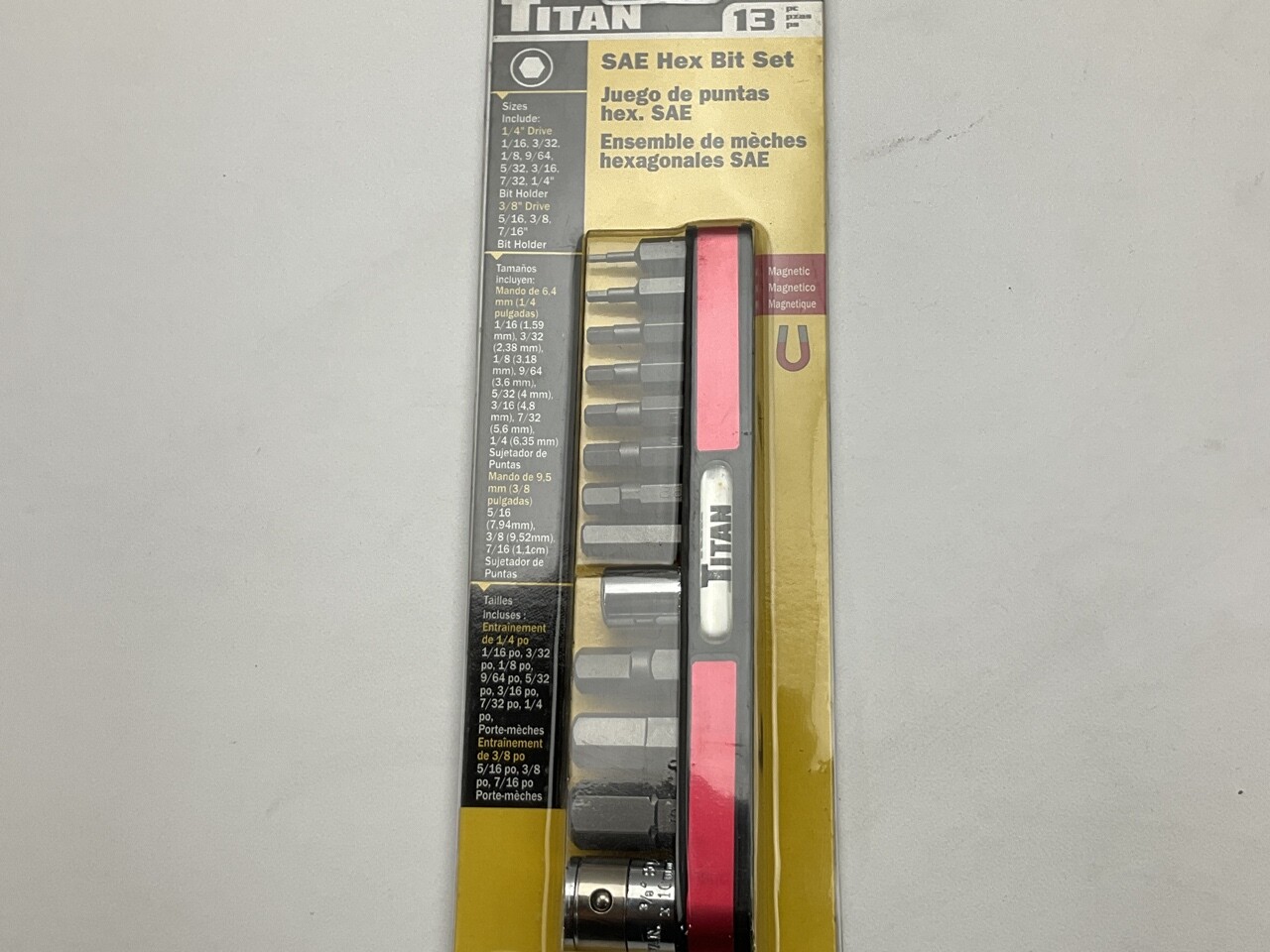 Titan 16111 SAE Hex Bit Set With Bit Holder (13 Pieces)