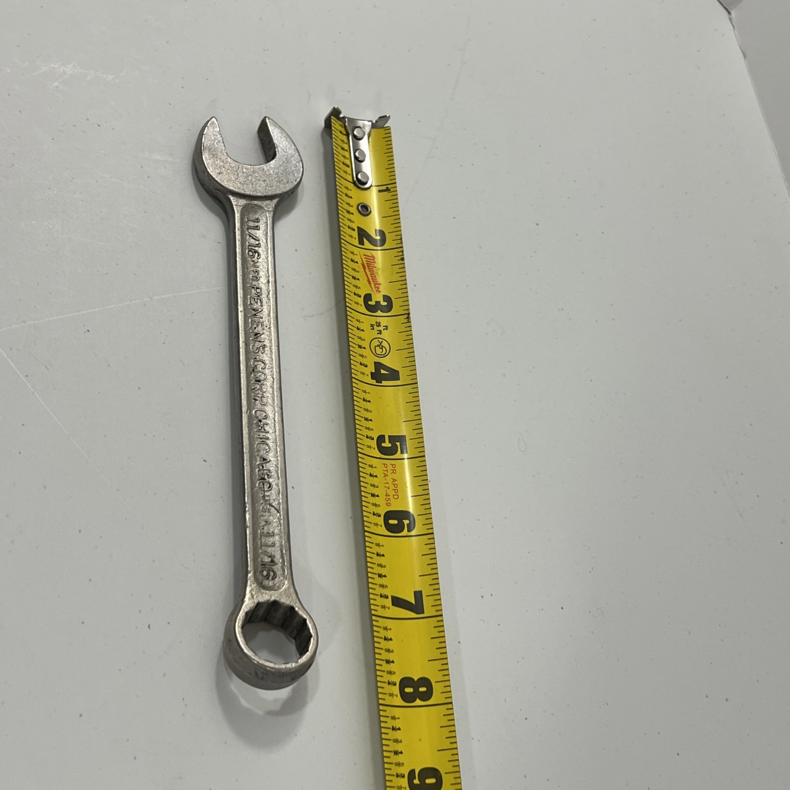 Penens Corp. 11/16″ Combination Wrench USA Vintage Chrome 12 Point