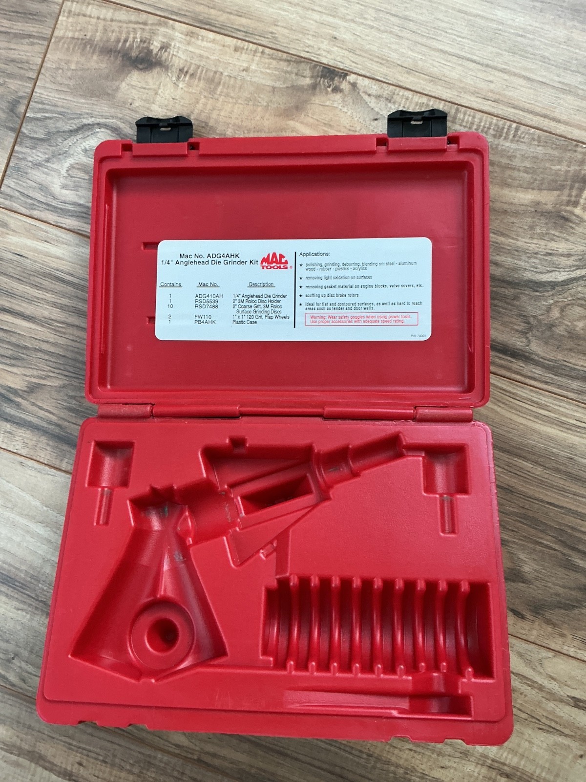 Mac Tools # ADG4AHK 1/4” Angle Head Die Grinder Kit EMPTY CASE ONLY