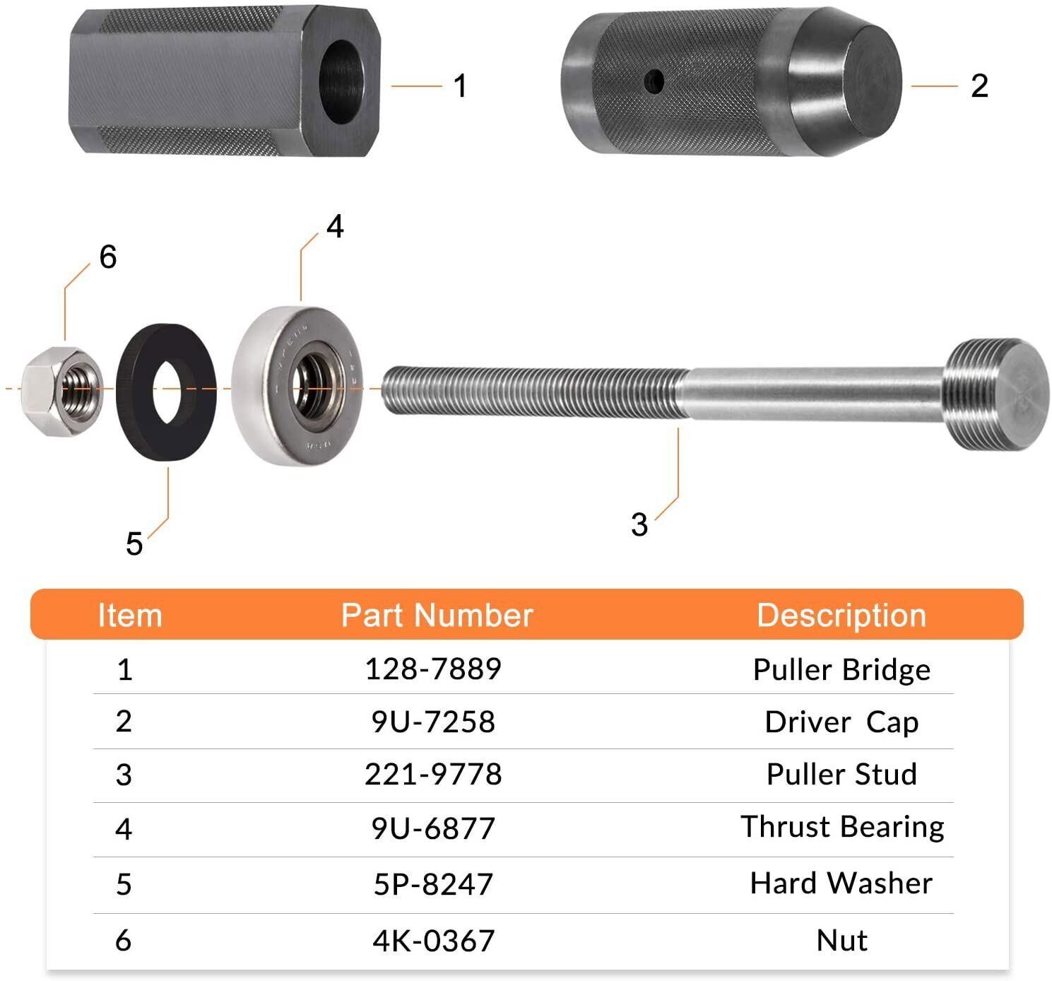 9U-6891 Injector Sleeve Cup Remover & Installer Tools For CAT 3406E C10 C12 C15