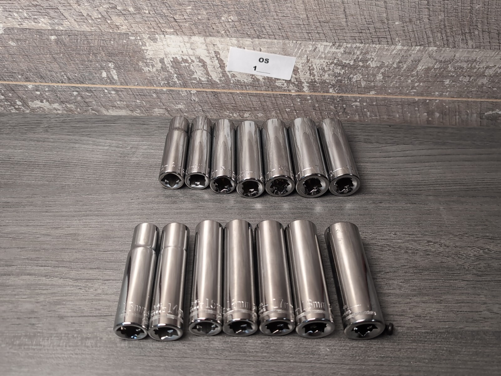 Craftsman SAE/Metric 1/2″ Dr. 12pt Deep 1/2-13/16 «, 13-19 MM. Not USA 14pc