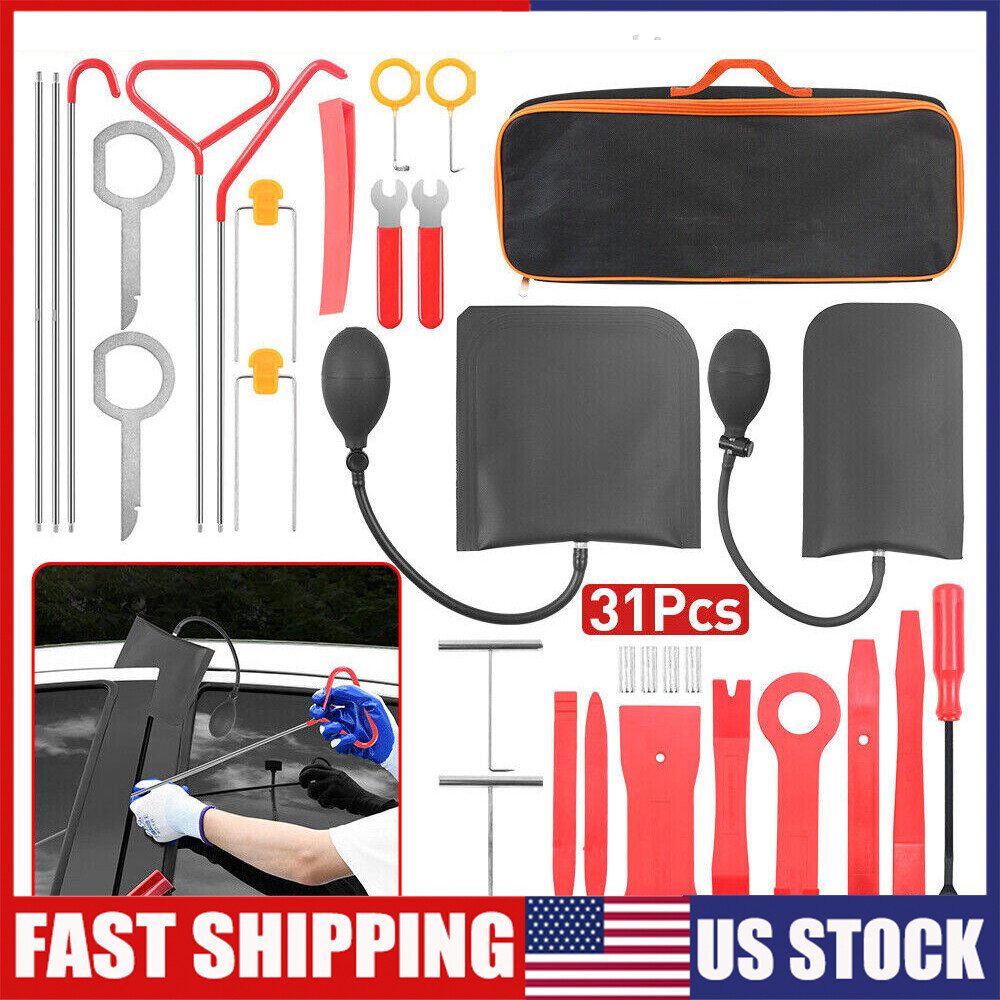 31Pcs Auto Emergency Window & Door Unlock Tool Kit – Car Lockout Repair Set