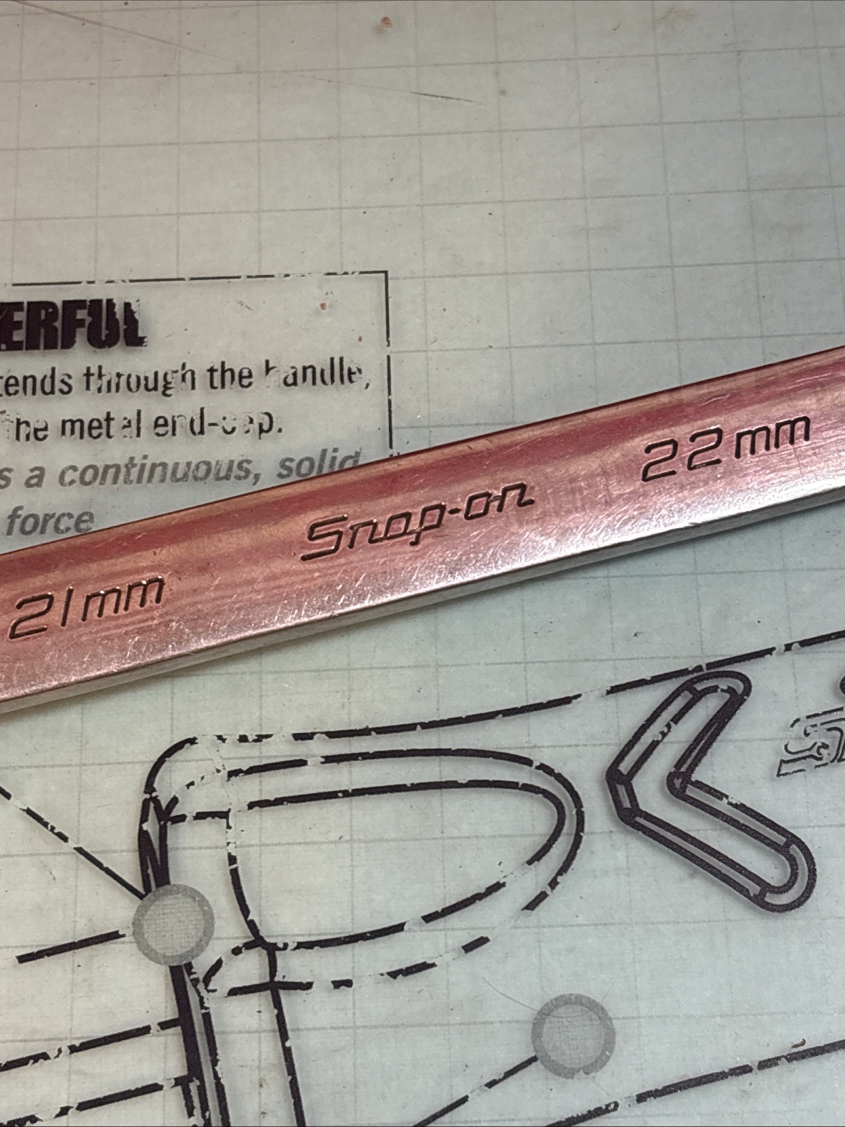 Snap-on Tools XDHSFM2122 21mm-22mm 12-Point Metric Short 0° Offset Box Wrench