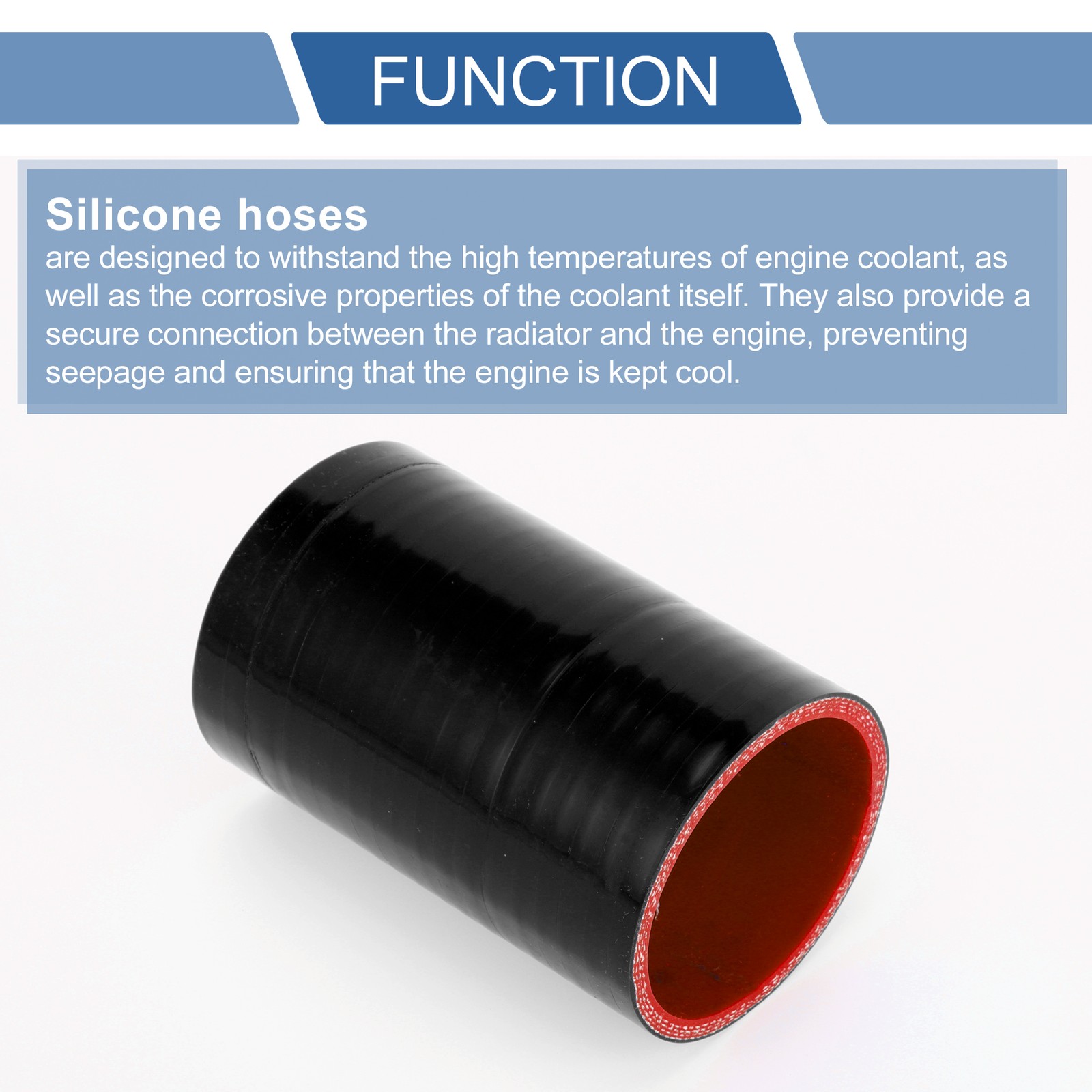 68mm 2.68″ ID 127mm 5″ Length 0 Degree Black Red Car Hose