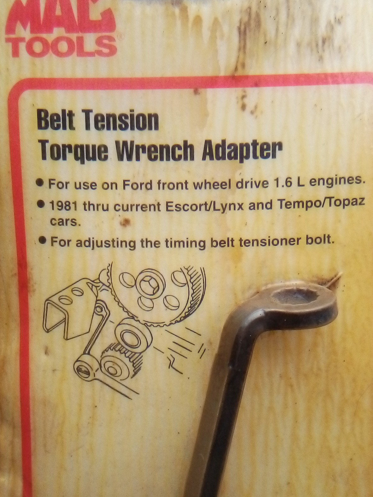 Mac Tools No. BTW 7268 Belt Tension Torque Wrench Adapter Lot 1017