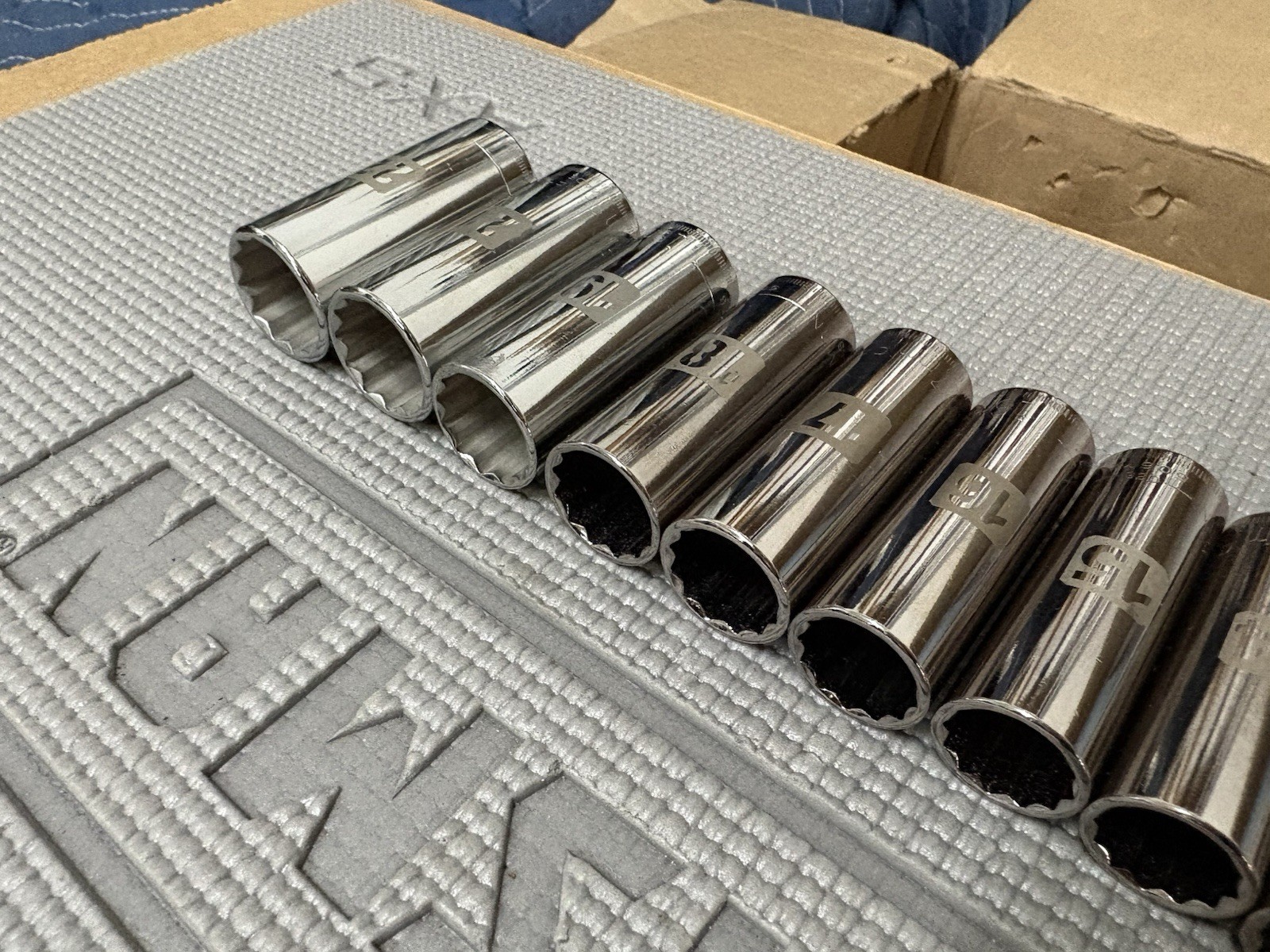 NOS Sears Craftsman USA 3/8” Drive 13pc Easy Read Deep Socket Set 9-22mm Rare!