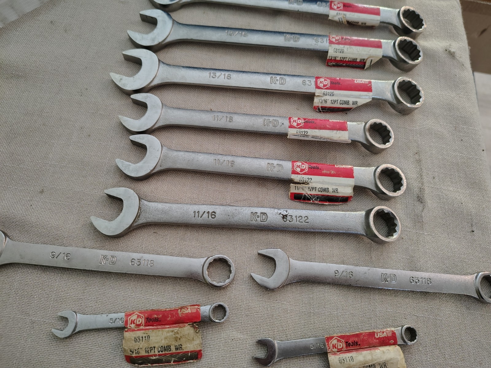 K-D Tools LOT of SAE New Old Stock Wrenches. Made In USA 14 Pieces Total NOS