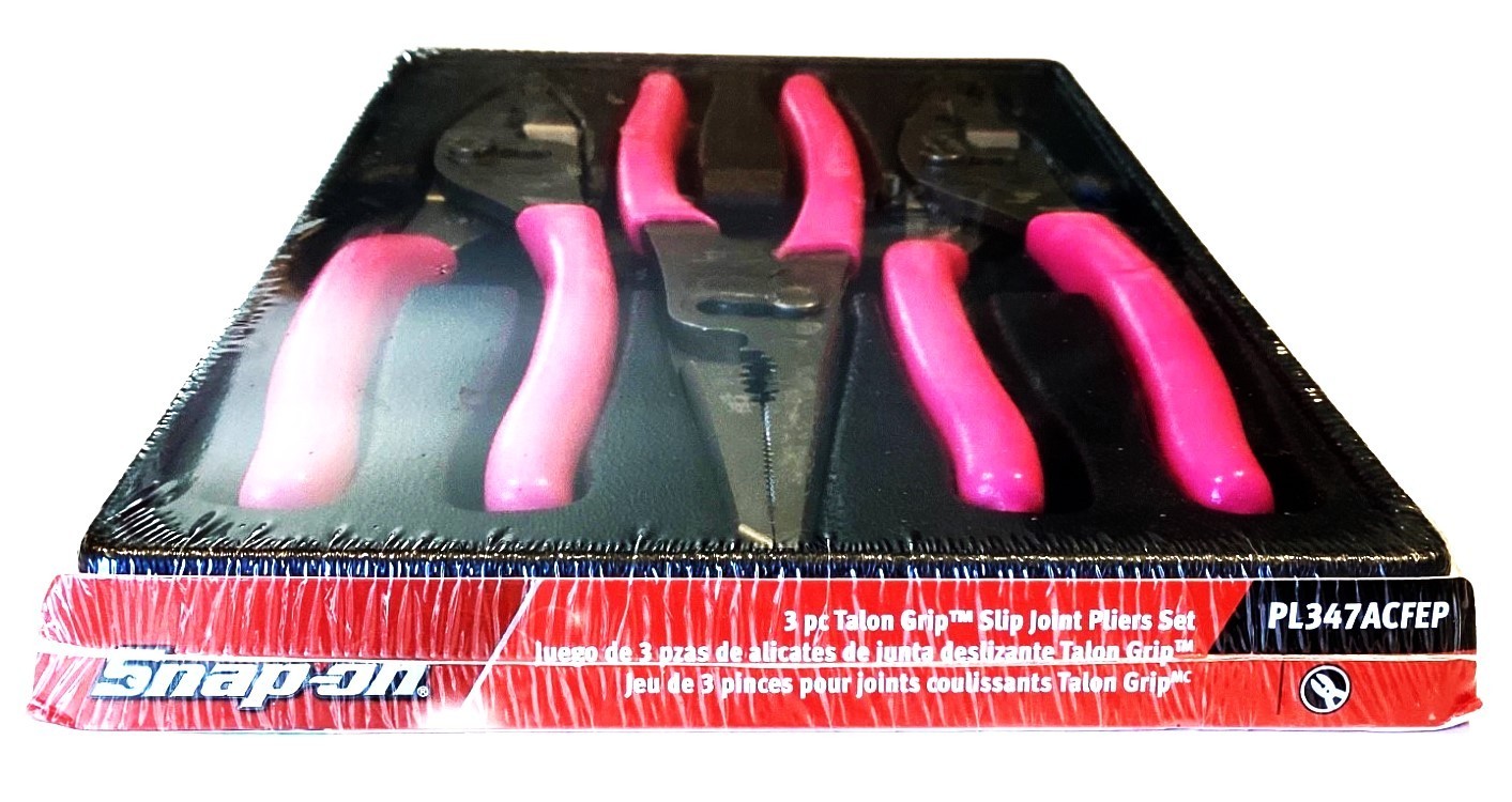 *NEW* Snap On PLIERS SET PL347ACFEP *PINK HANDLES* 3 pcs 46ACF, HJ47ACF, LN47ACF