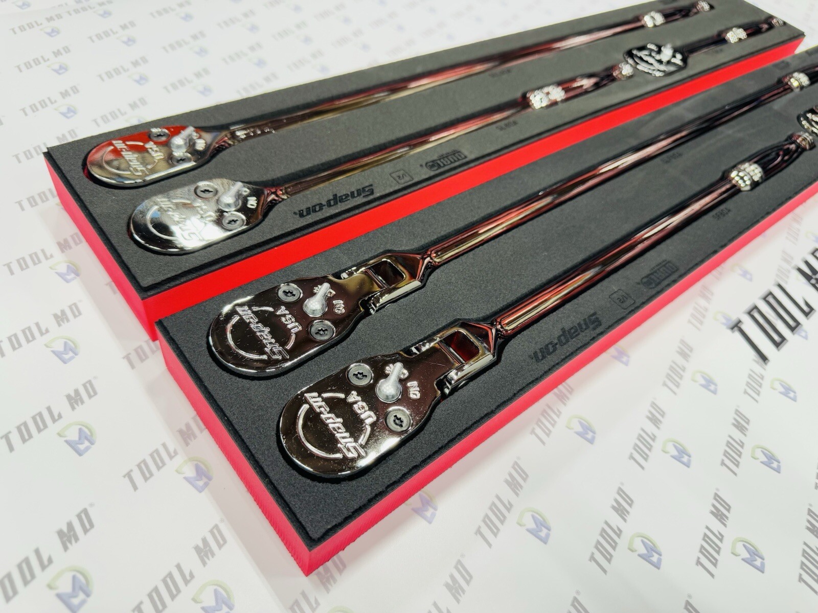 Snap-on Tools USA NEW 6-Piece 1/2″ Drive Flex & Fixed-Head Ratchet Foam Set