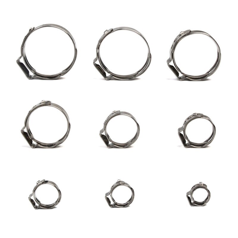 80X Assorted Hose Clamp Stainless Steel Ear Cinch Rings Crimp Pinch Set Pliers