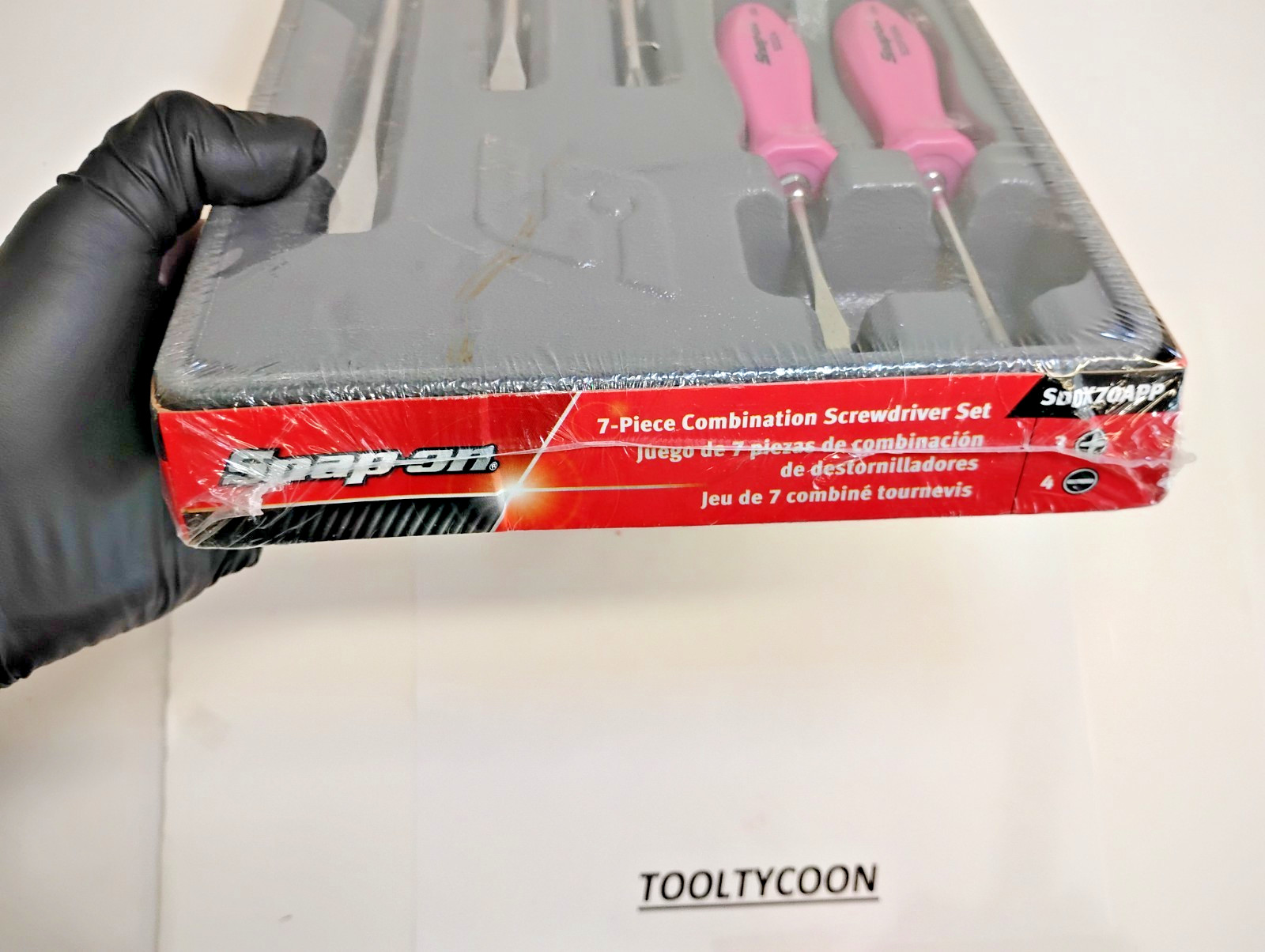 Snap-on Tools USA NEW NOS 7PC PEARL PINK Hard Handle Screwdriver Set SDDX70APP