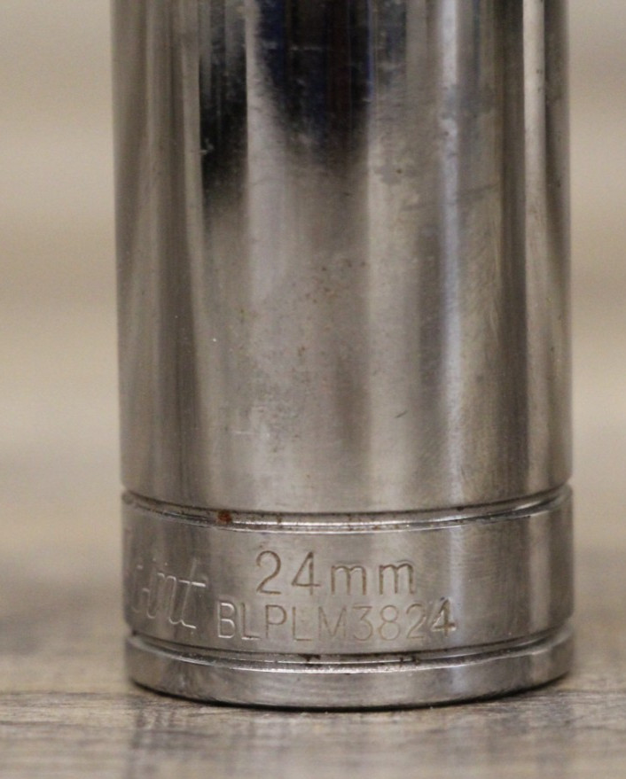 Blue Point Tools BLPLM3824 24mm Metric Deep Socket 3/8″ Dr 12 Pt USA