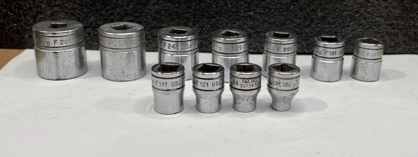 Snap-on Tools USA 3/8″ Drive 12pt 11 Piece Chrome Socket Set F Series