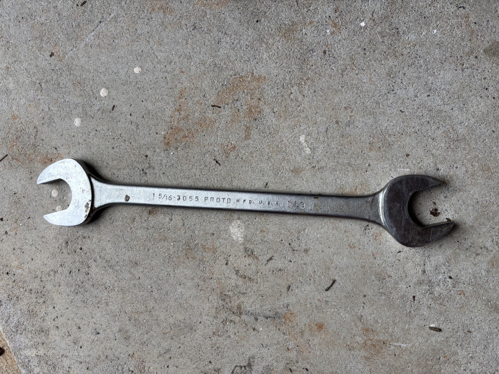 Vintage PROTO 3055 Double Open End Wrench 1 1/4″ & 1 5/16″ Made in USA
