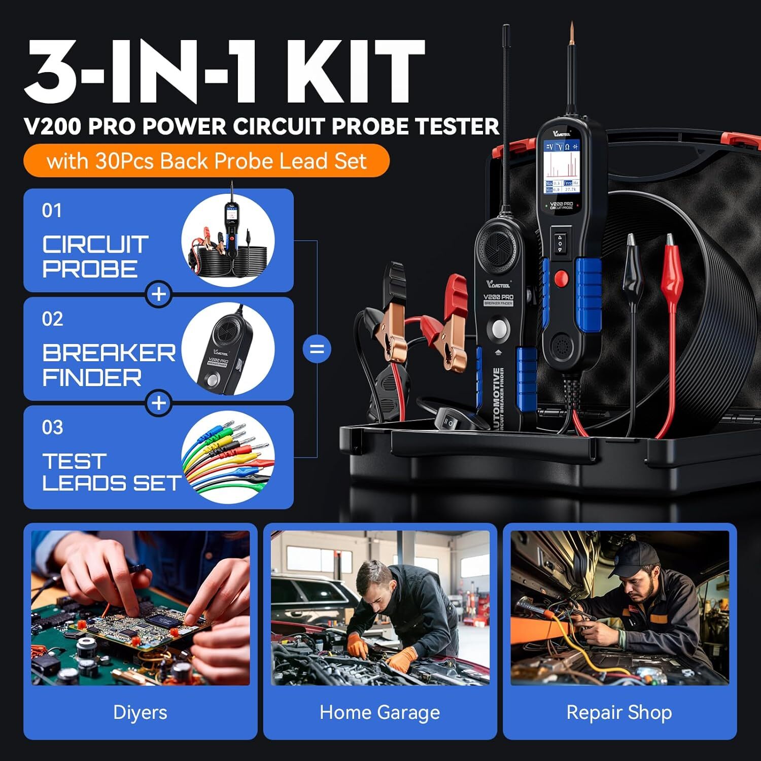 VC100 Digital Car Paint Coating Thickness Tester Auto Measuring Gauge Meter Kit