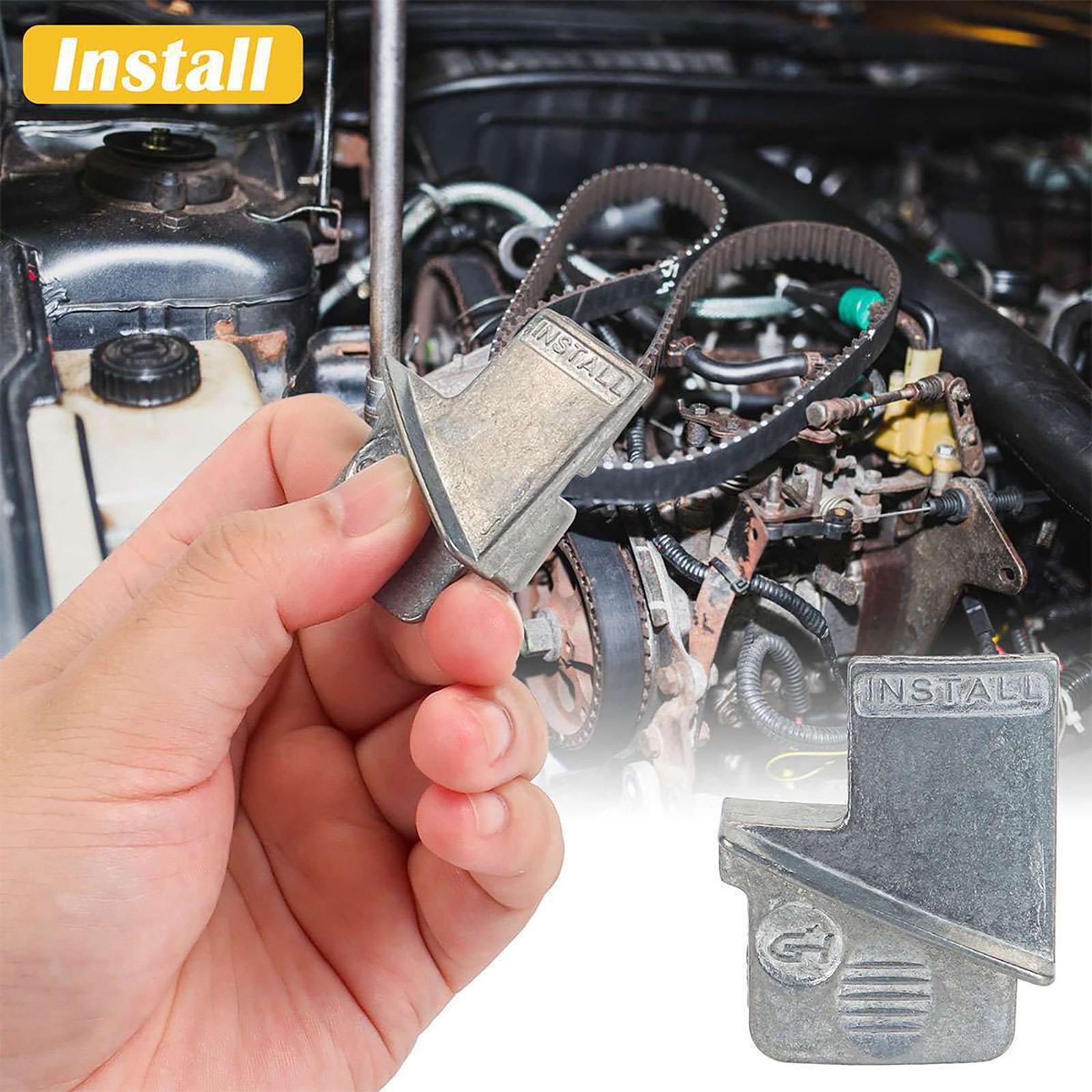 2PCS Metal Stretch Belt Remover & Installer Tool Kit Set For Car Auto Truck
