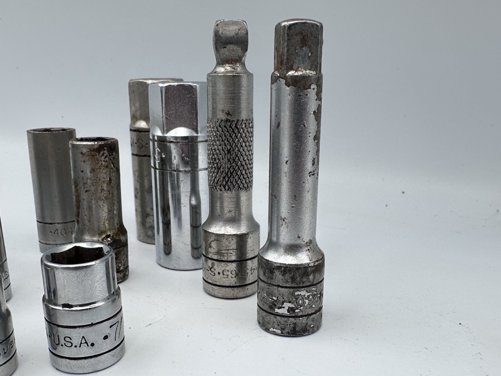 SK Wayne 3/8” Drive Socket Lot – Deep & Shallow Sockets + Extensions Vintage USA